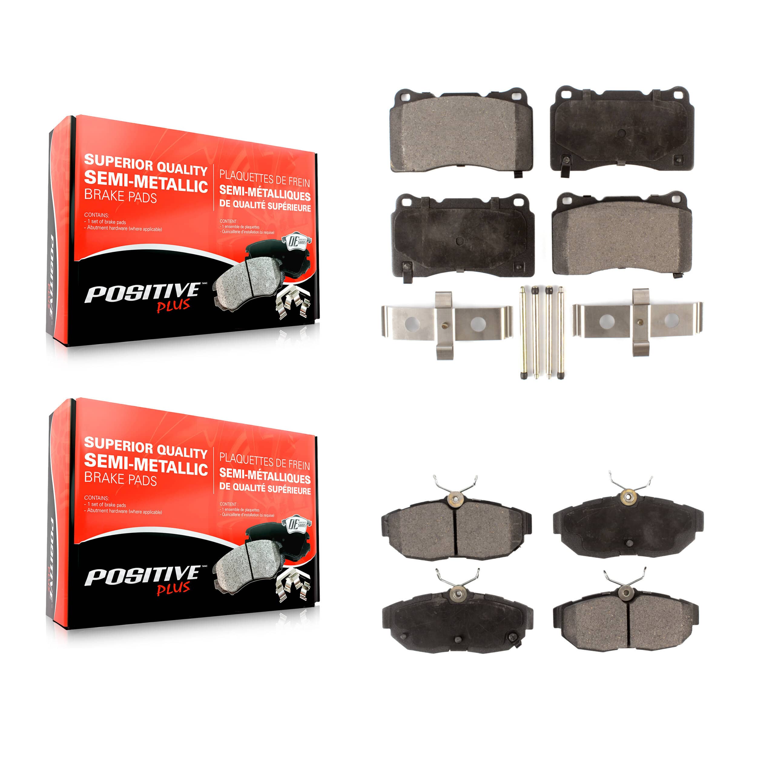 Positive Plus - KPF-100008 - Front and Rear Disc Brake Pad Kits