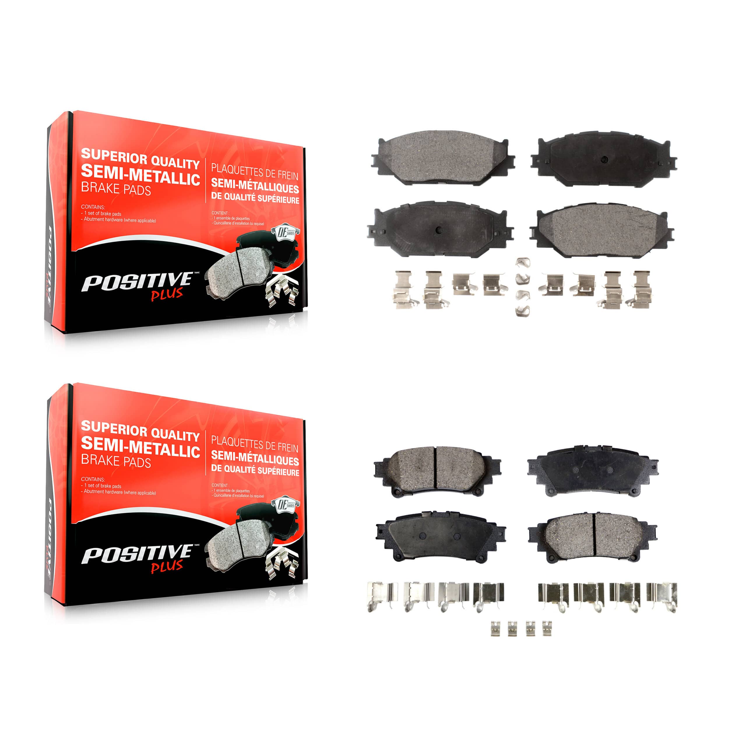 Positive Plus - KPF-100074 - Front and Rear Disc Brake Pad Kits