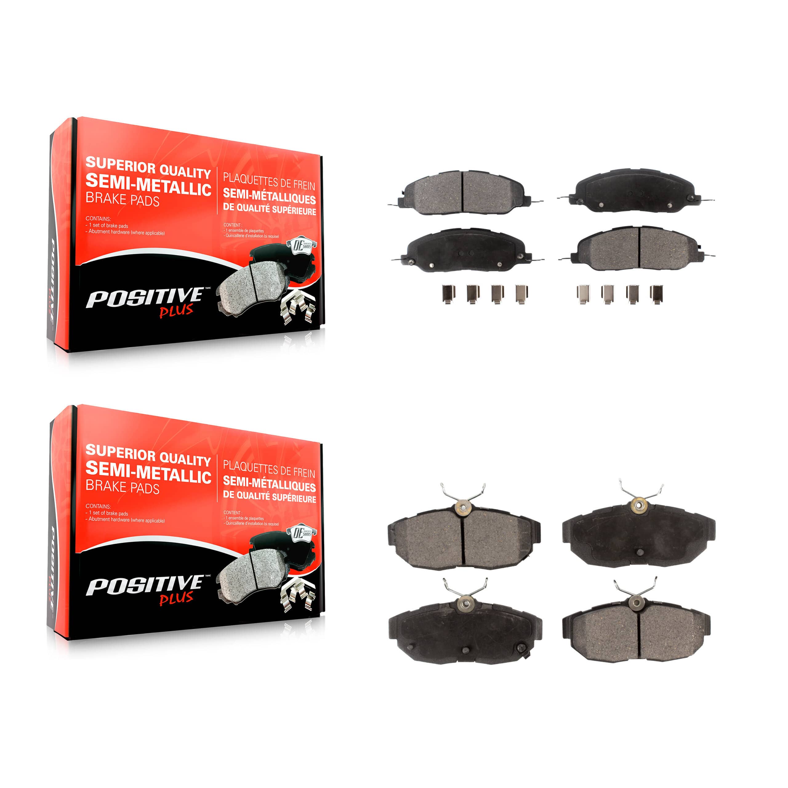 Positive Plus - KPF-100195 - Front and Rear Disc Brake Pad Kits