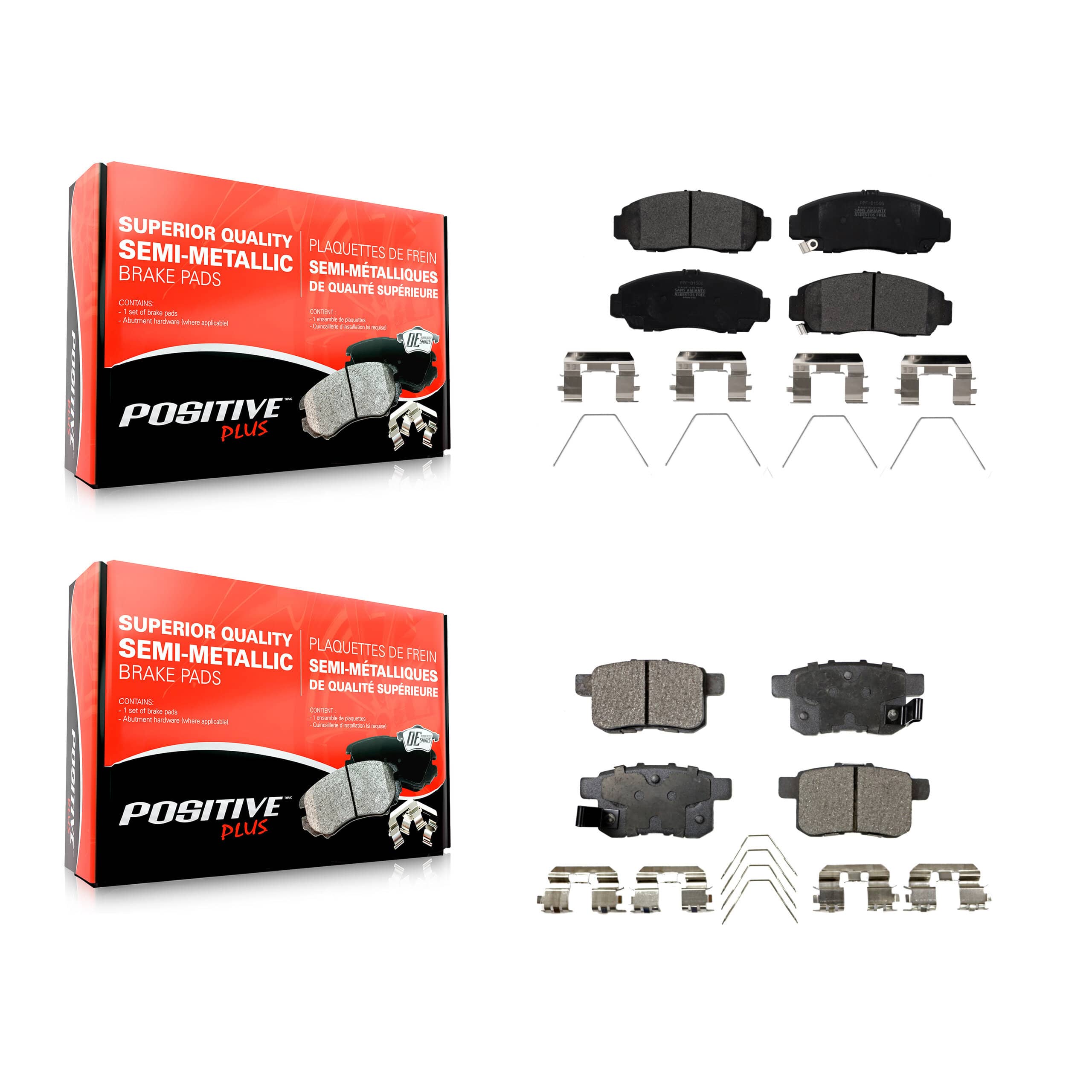 Positive Plus - KPF-100203 - Front and Rear Disc Brake Pad Kits