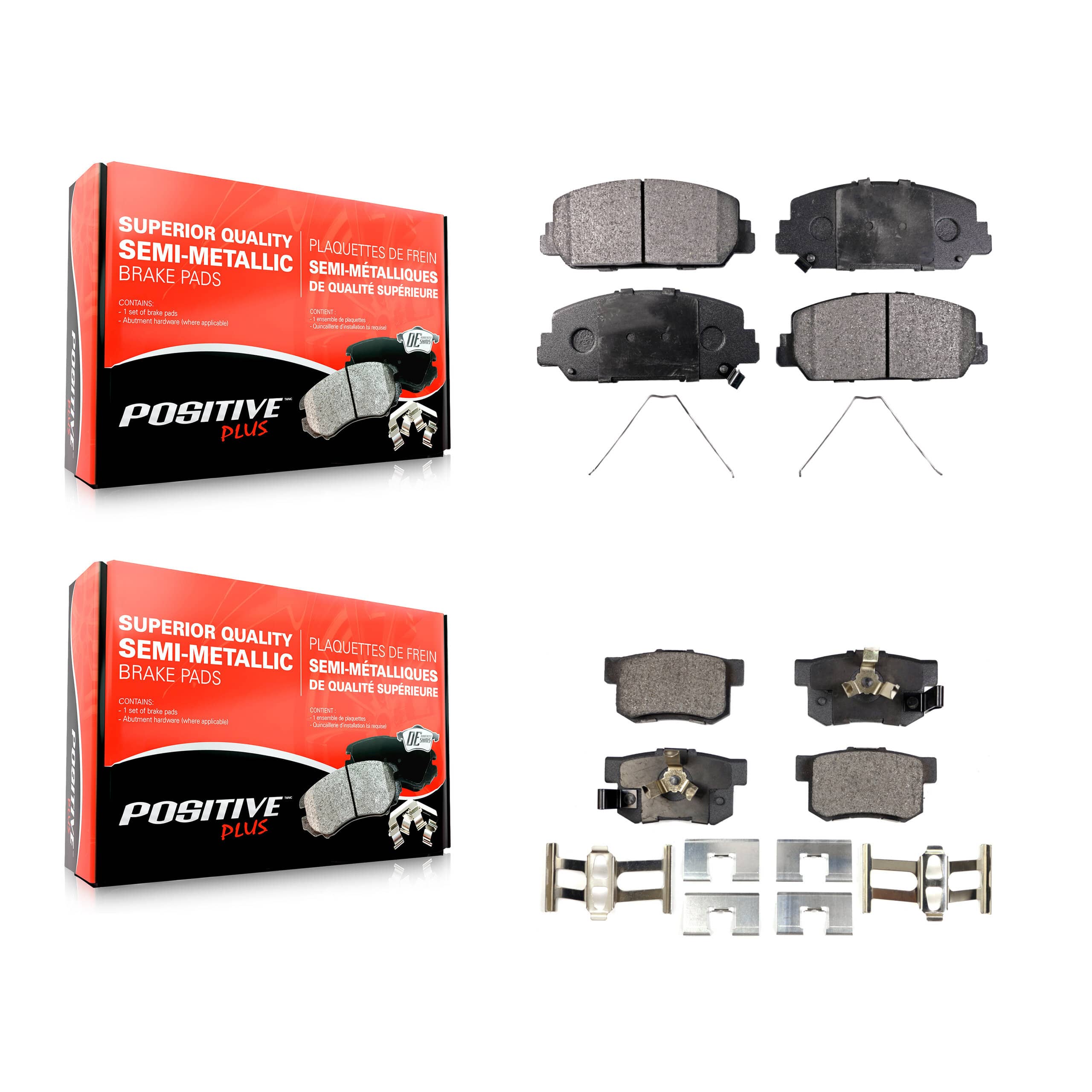 Positive Plus - KPF-100258 - Front and Rear Disc Brake Pad Kits