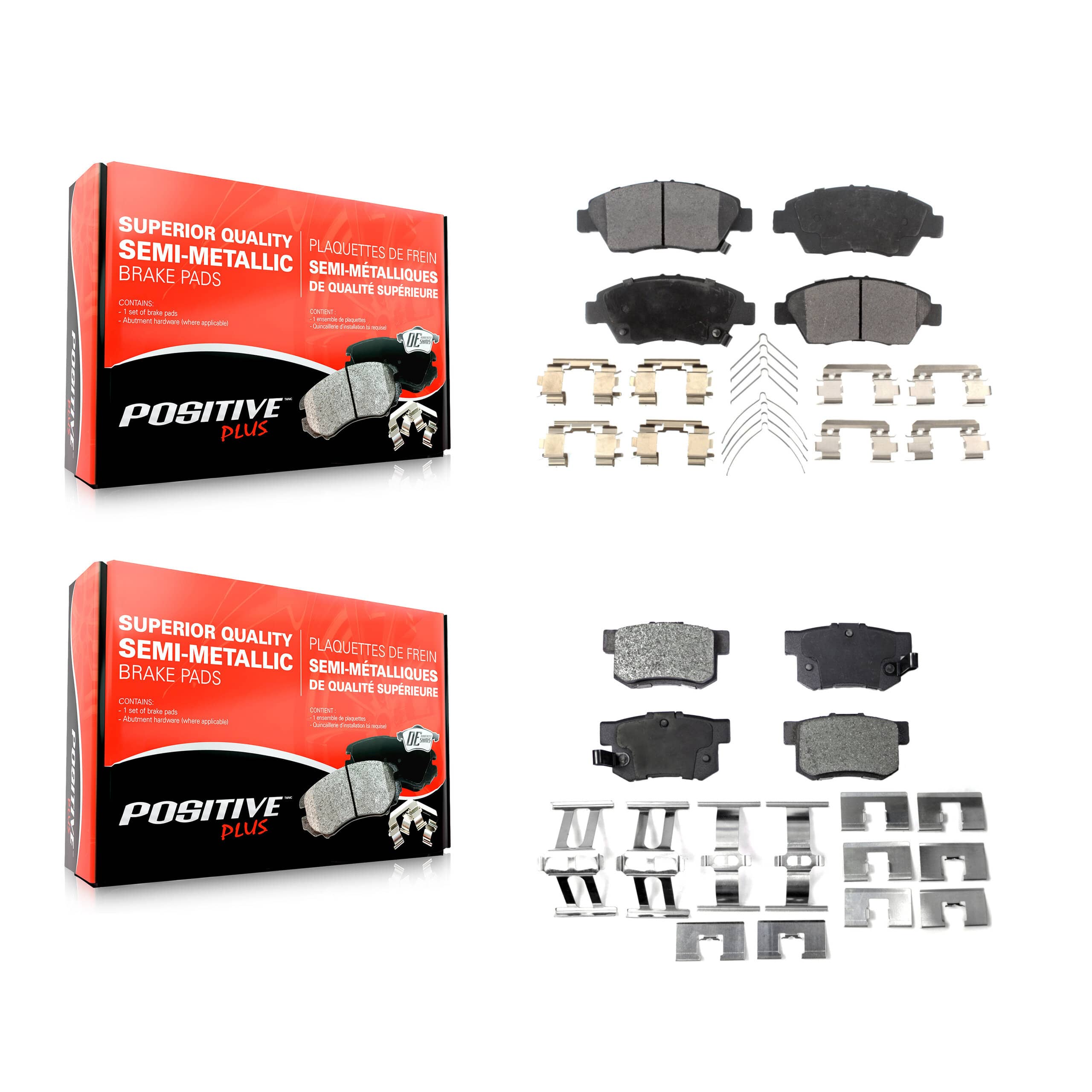 Positive Plus - KPF-100446 - Front and Rear Disc Brake Pad Kits