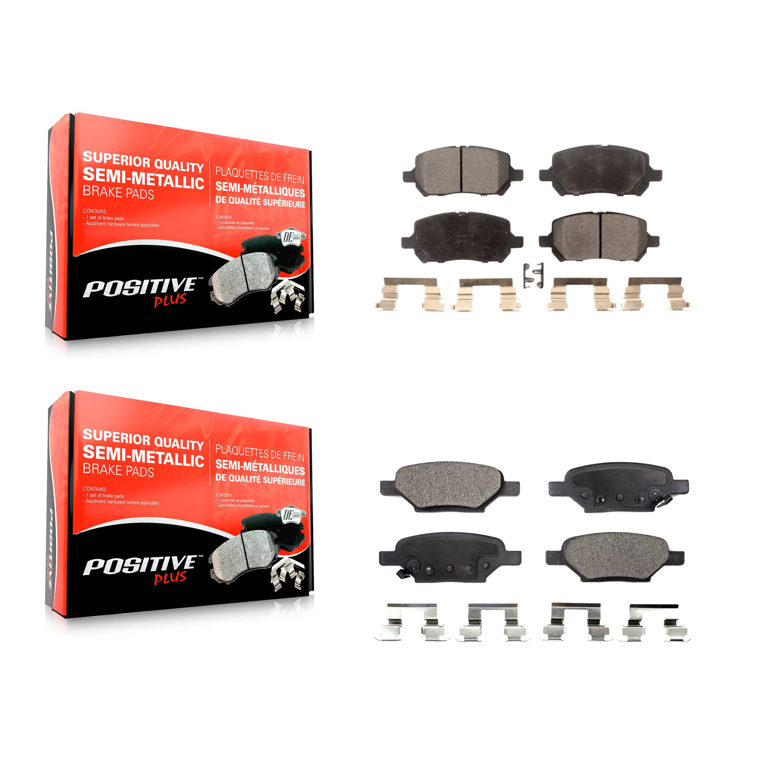 Positive Plus - KPF-100447 - Front and Rear Disc Brake Pad Kits