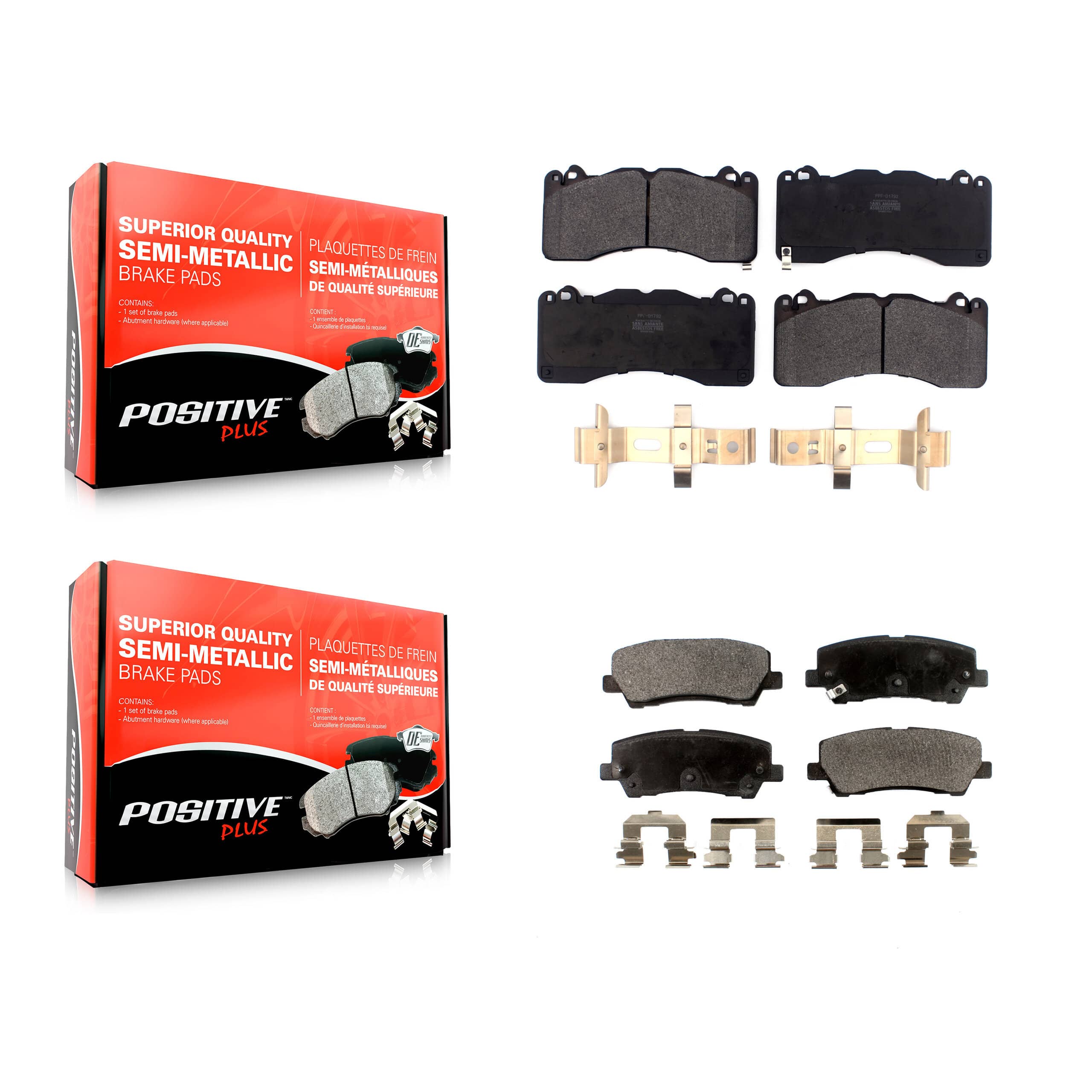 Positive Plus - KPF-100531 - Front and Rear Disc Brake Pad Kits
