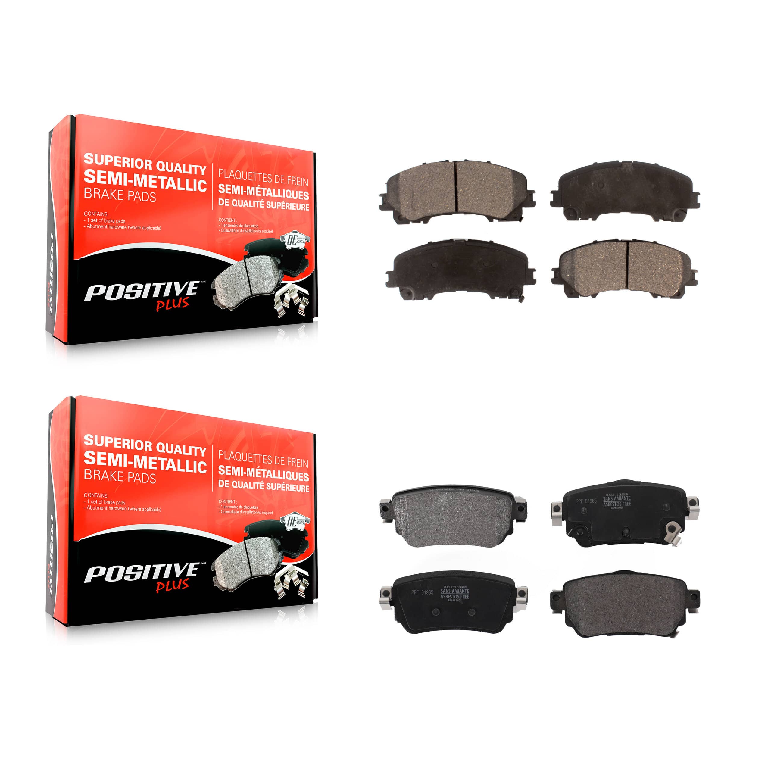 Positive Plus - KPF-100624 - Front and Rear Disc Brake Pad Kits