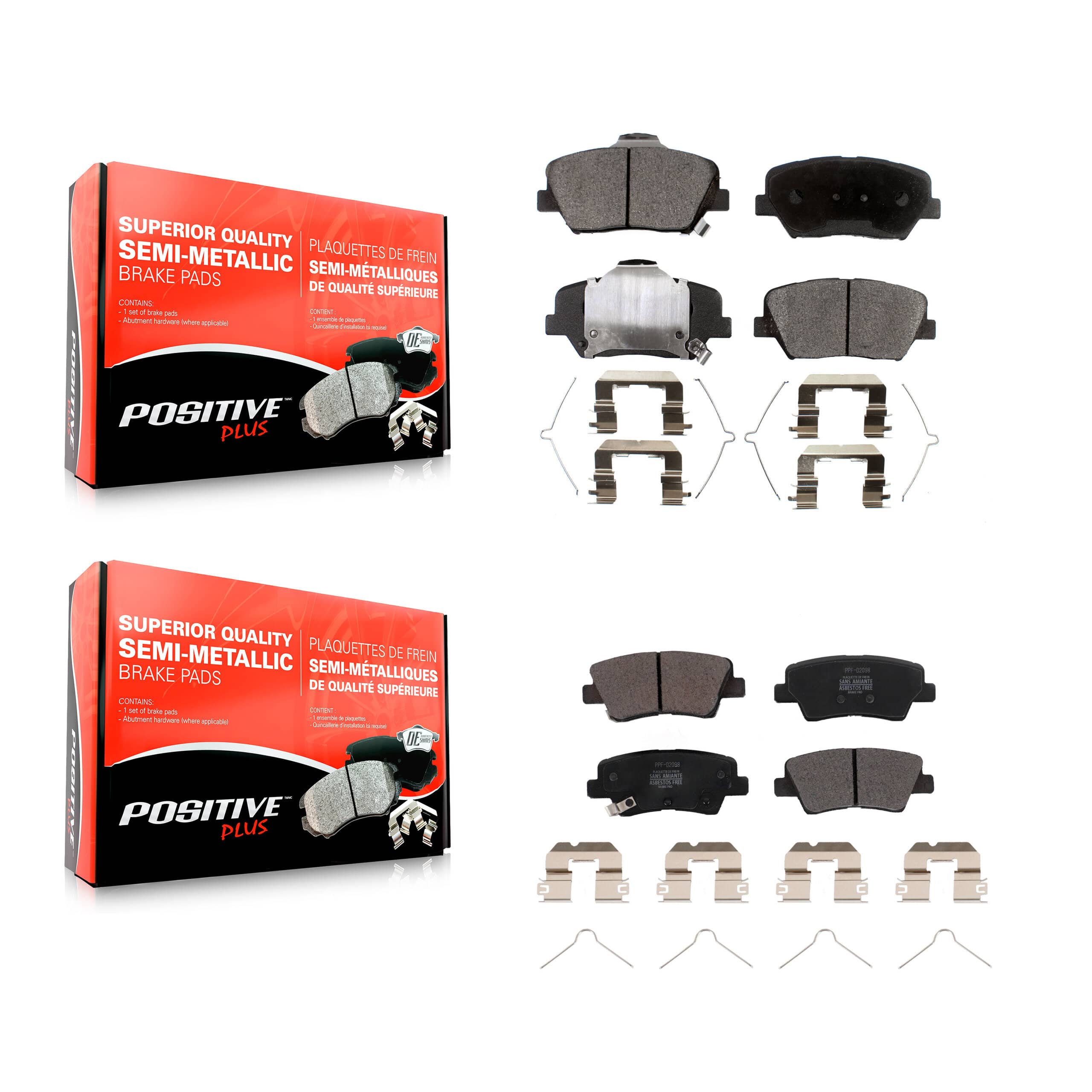 Positive Plus - KPF-100680 - Front and Rear Disc Brake Pad Kits