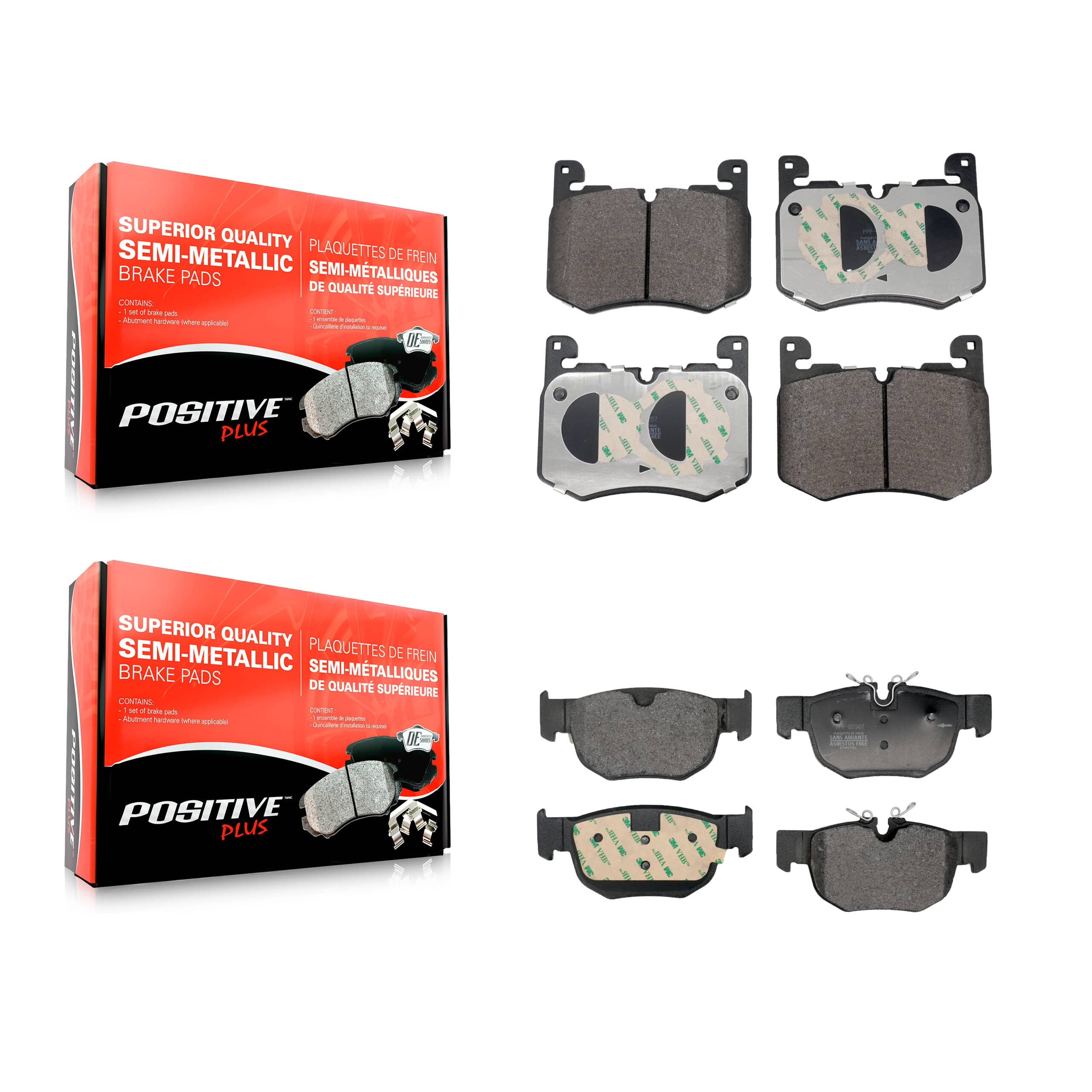 Positive Plus - KPF-100755 - Front and Rear Disc Brake Pad Kits