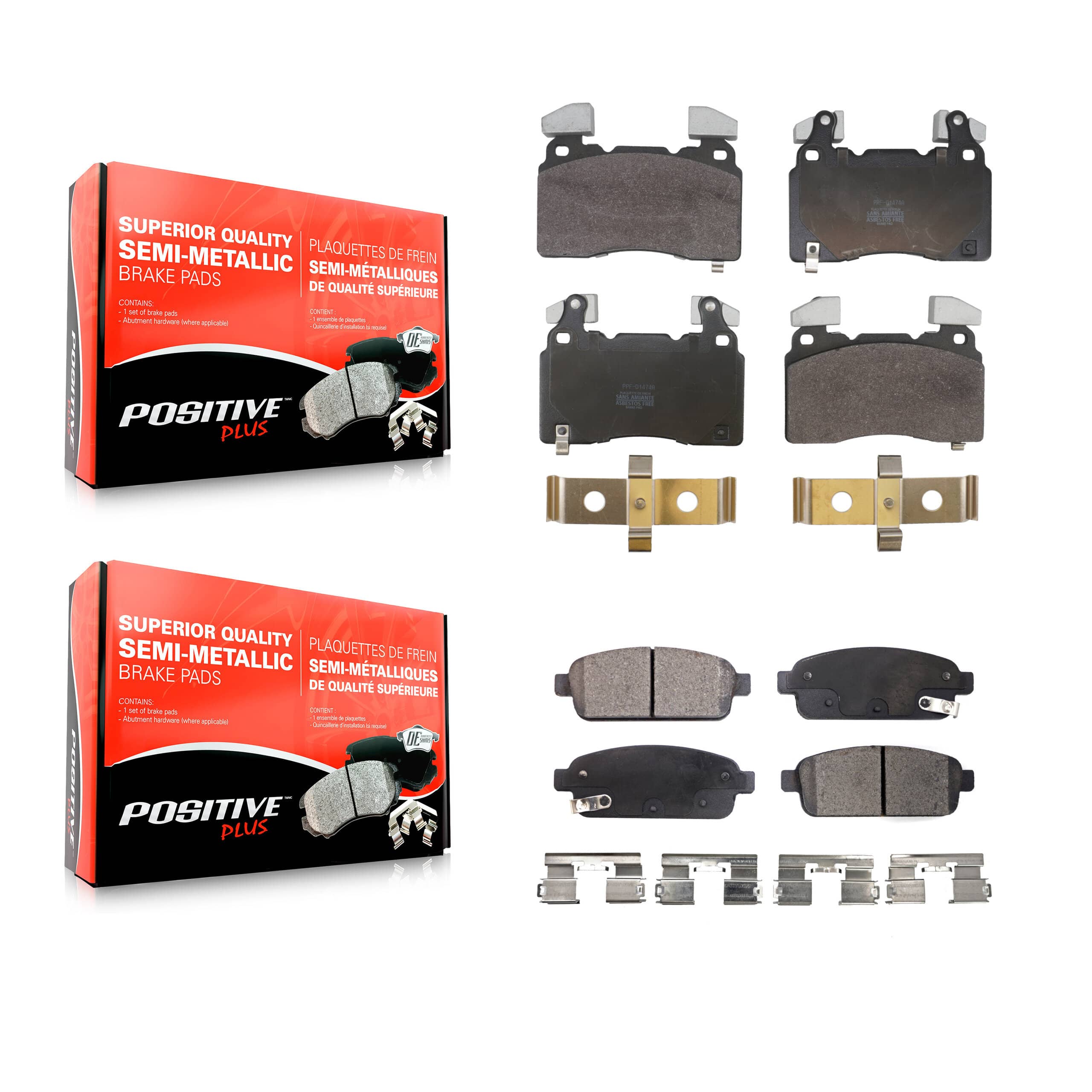 Positive Plus - KPF-100812 - Front and Rear Disc Brake Pad Kits