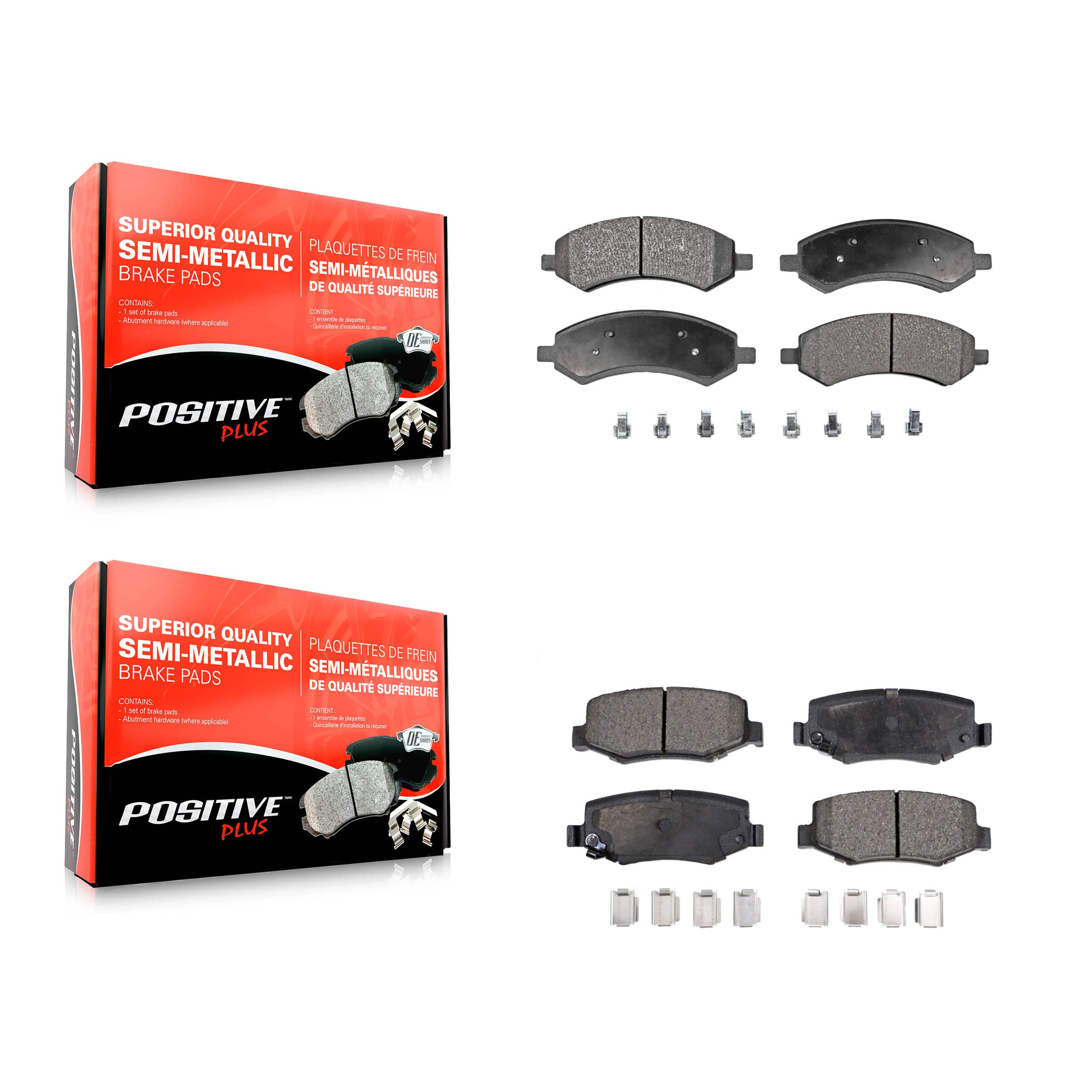 Positive Plus - KPF-100832 - Front and Rear Disc Brake Pad Kits