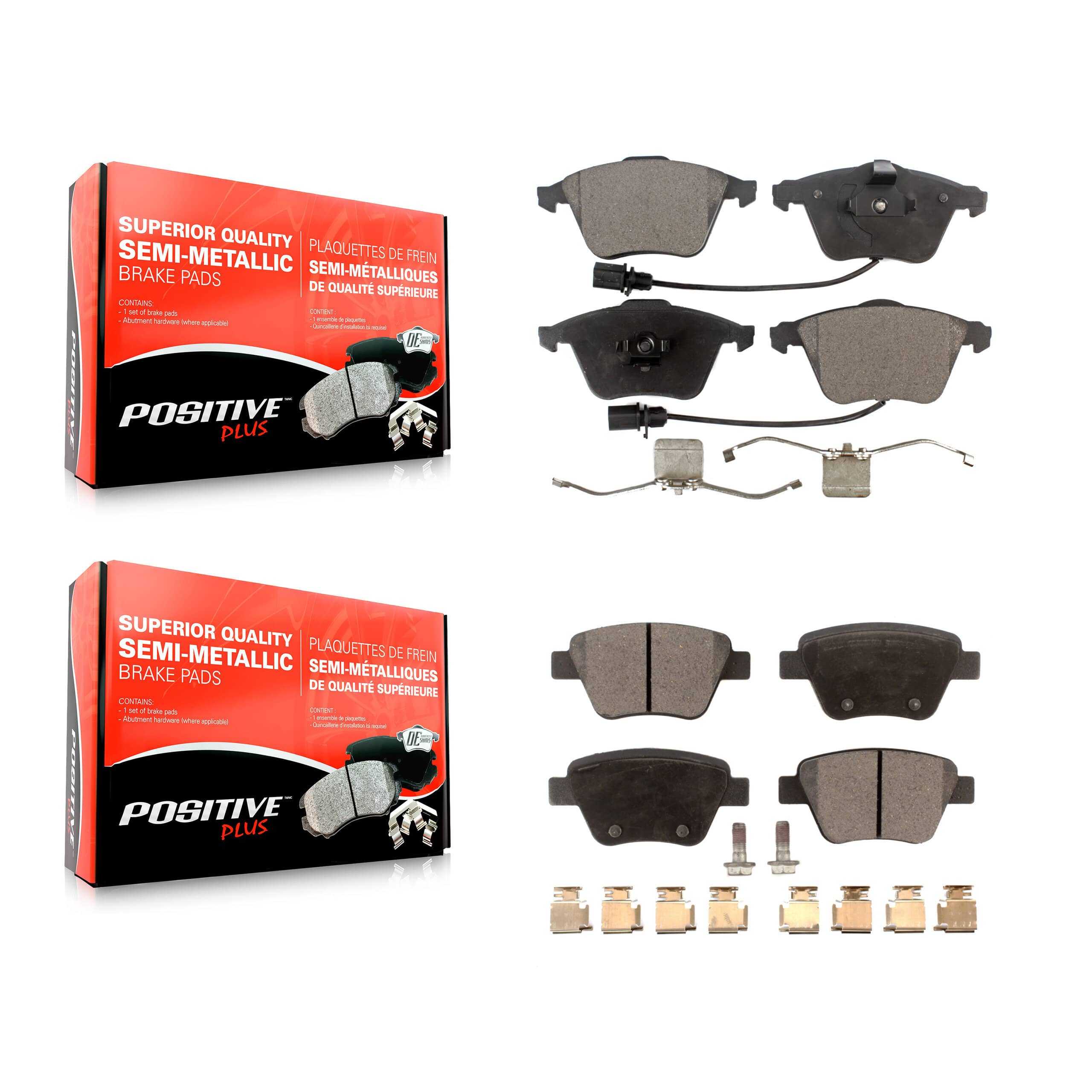 Positive Plus - KPF-100833 - Front and Rear Disc Brake Pad Kits