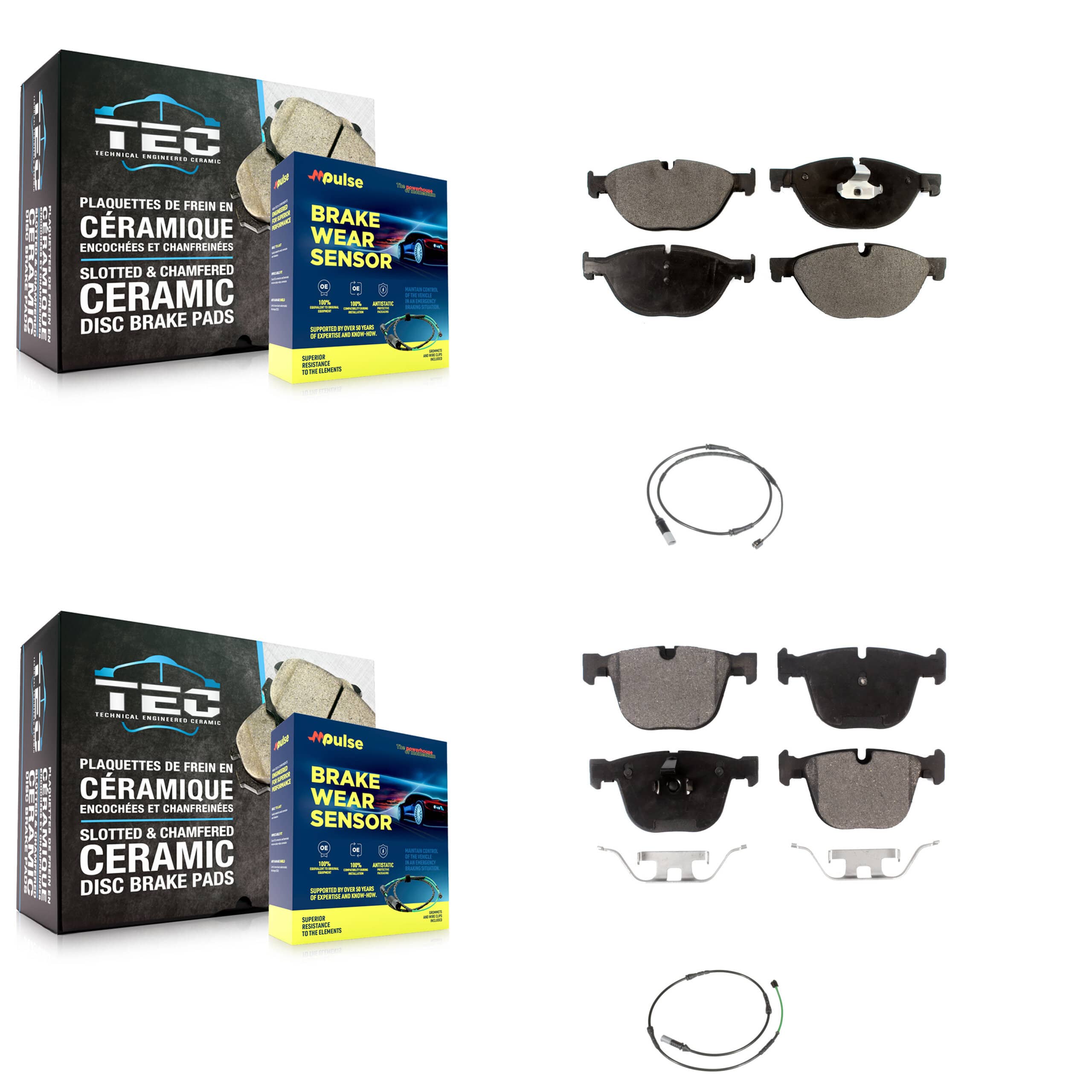 Positive Plus - KPW-100144 - Front and Rear Disc Brake Pad Kits