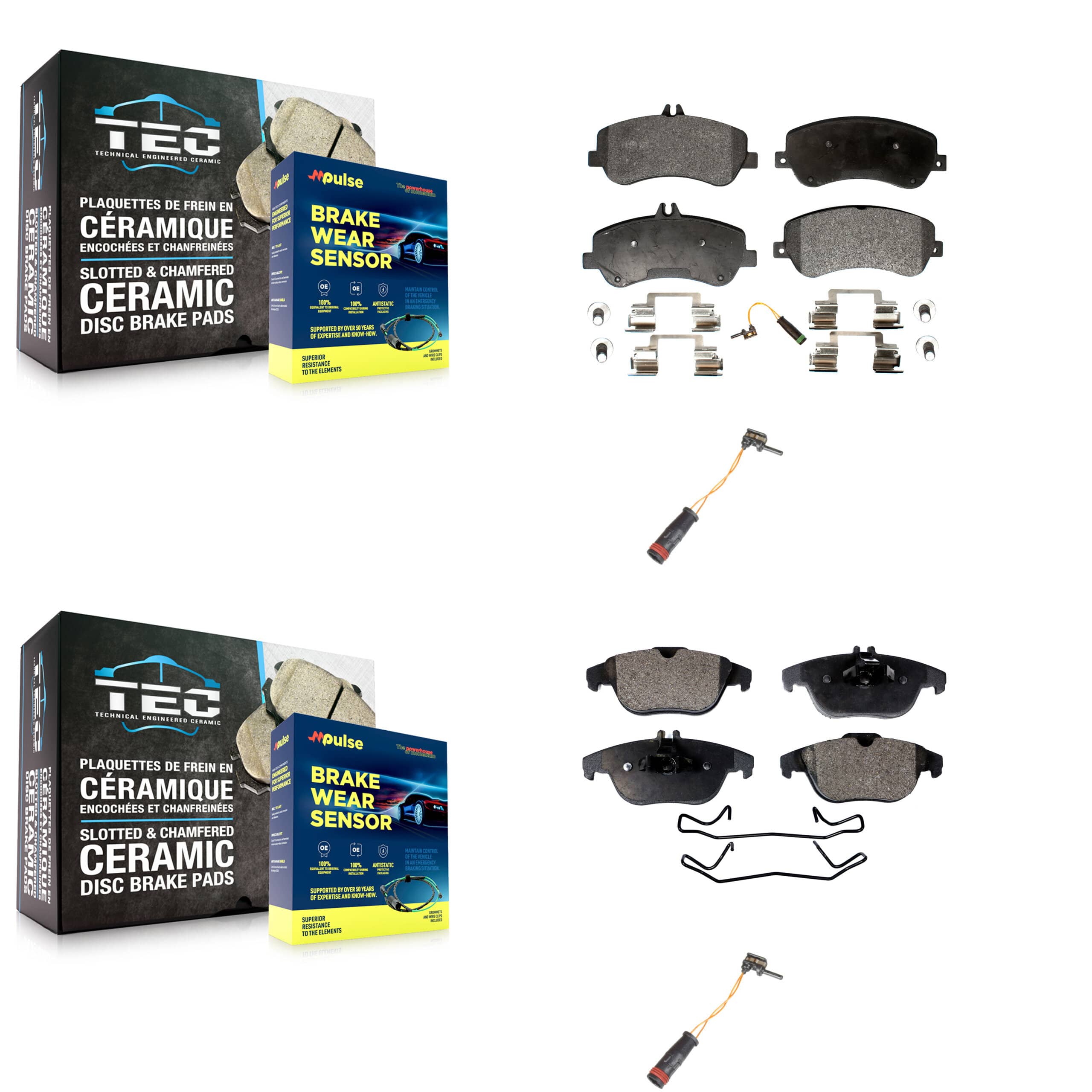 Positive Plus - KPW-100182 - Front and Rear Disc Brake Pad Kits