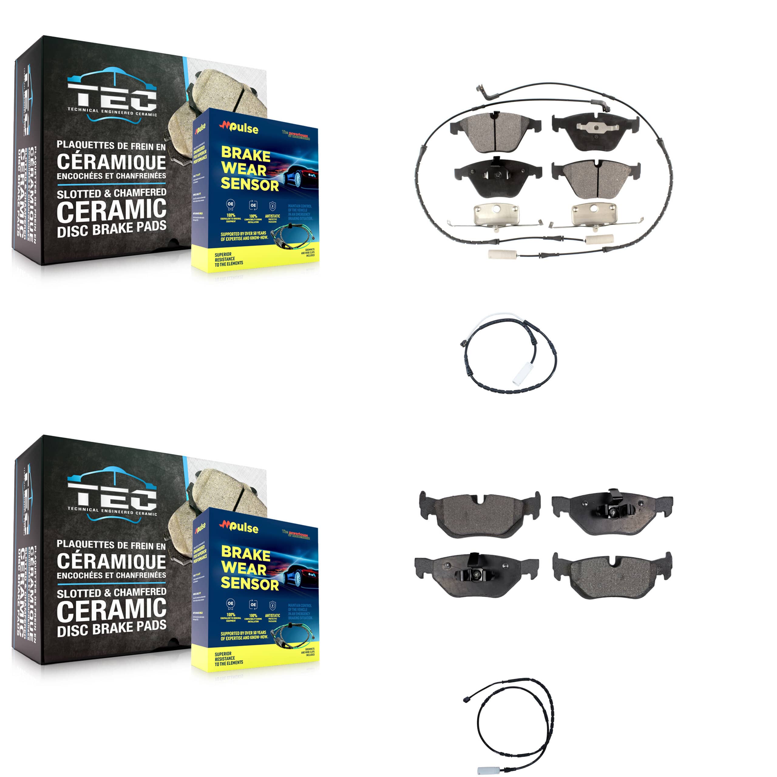 Positive Plus - KPW-100186 - Front and Rear Disc Brake Pad Kits