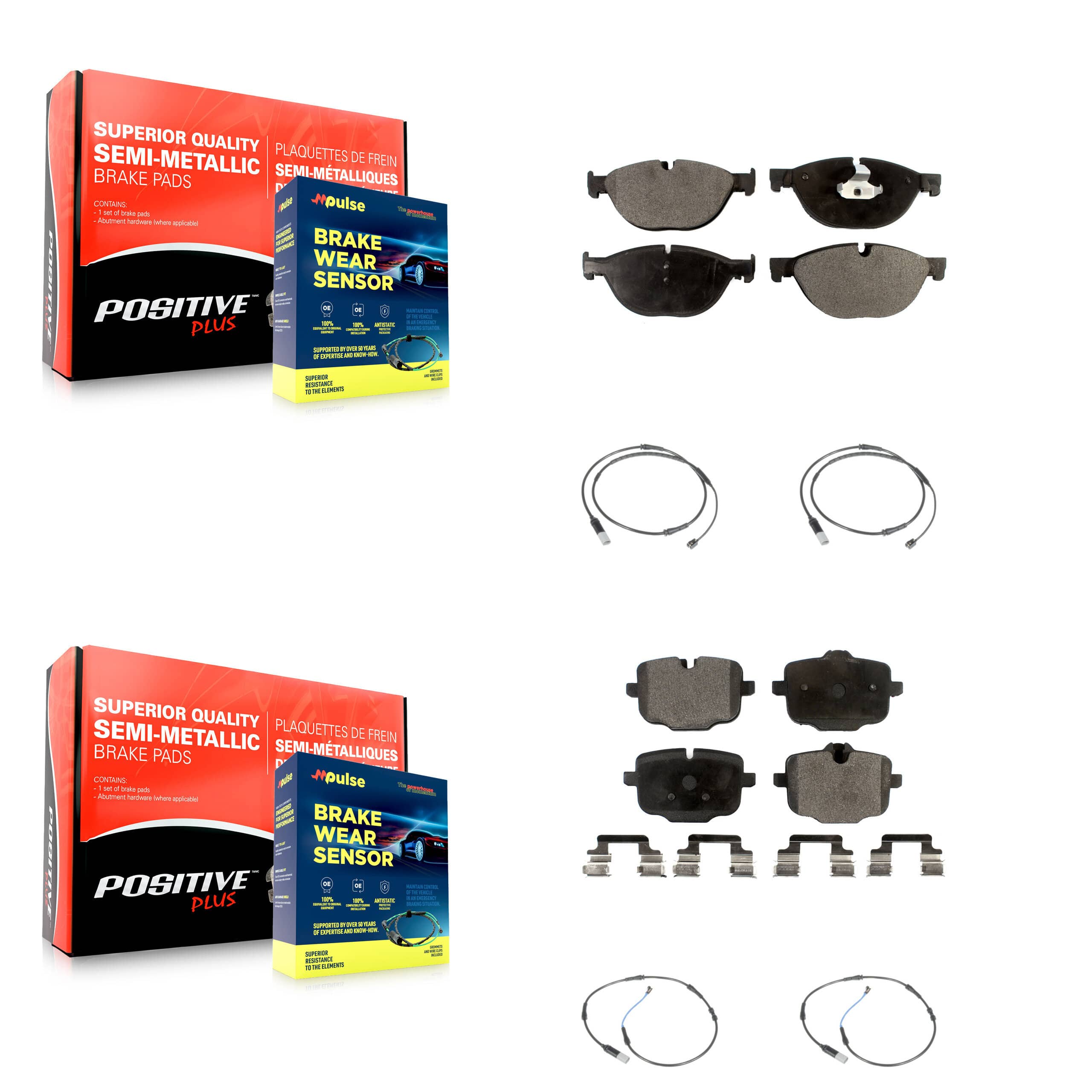 Positive Plus - KPW-100319 - Front and Rear Disc Brake Pad Kits