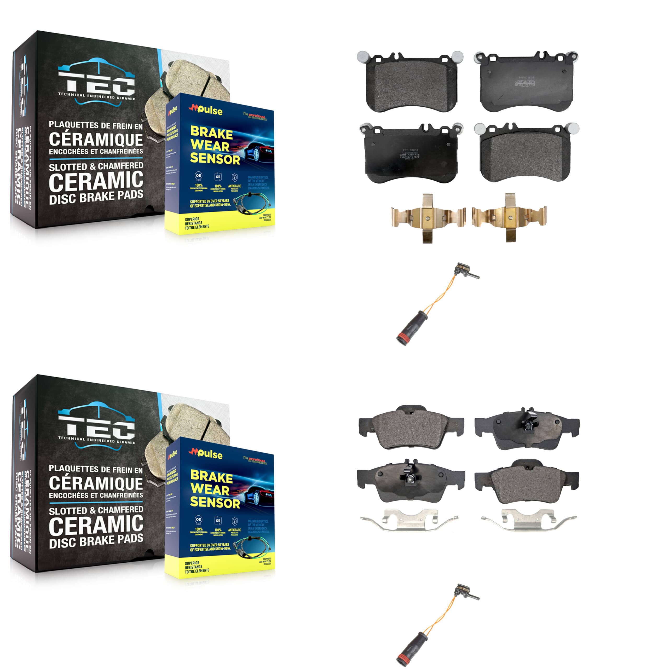 Positive Plus - KPW-101366 - Front and Rear Disc Brake Pad Kits
