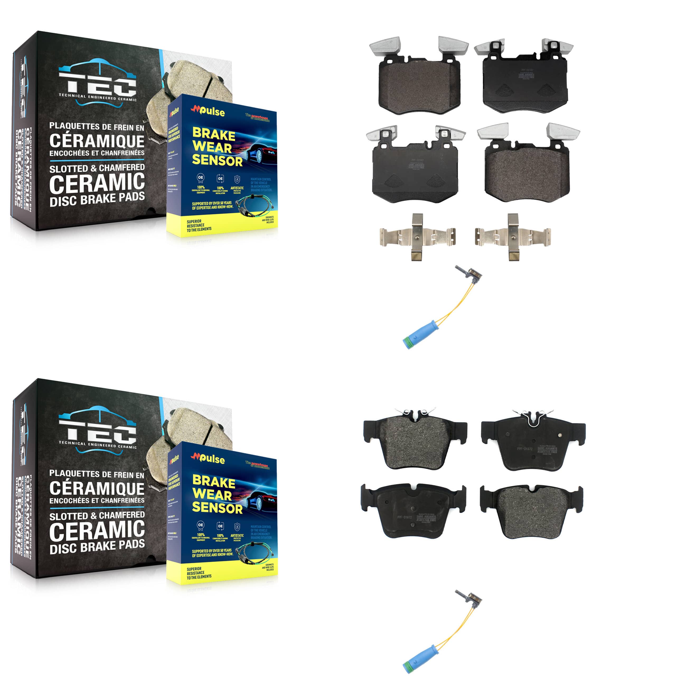 Positive Plus - KPW-101446 - Front and Rear Disc Brake Pad Kits