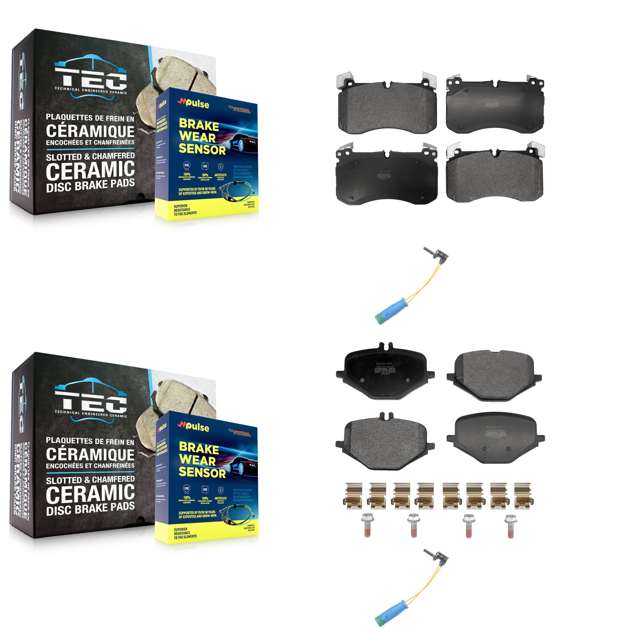 Positive Plus - KPW-101454 - Front and Rear Disc Brake Pad Kits