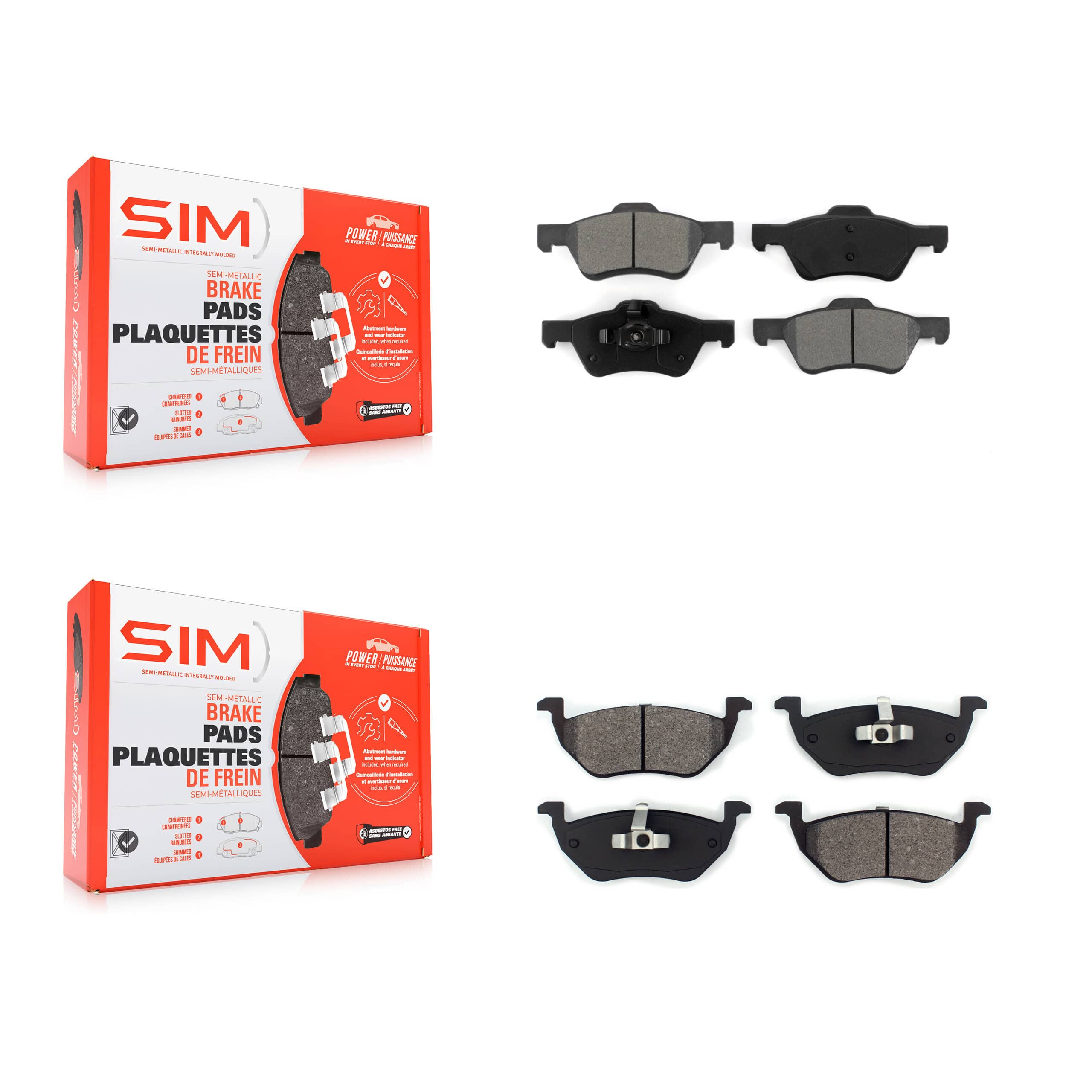 SIM - KSM-100026 - Front and Rear Disc Brake Pad Kits