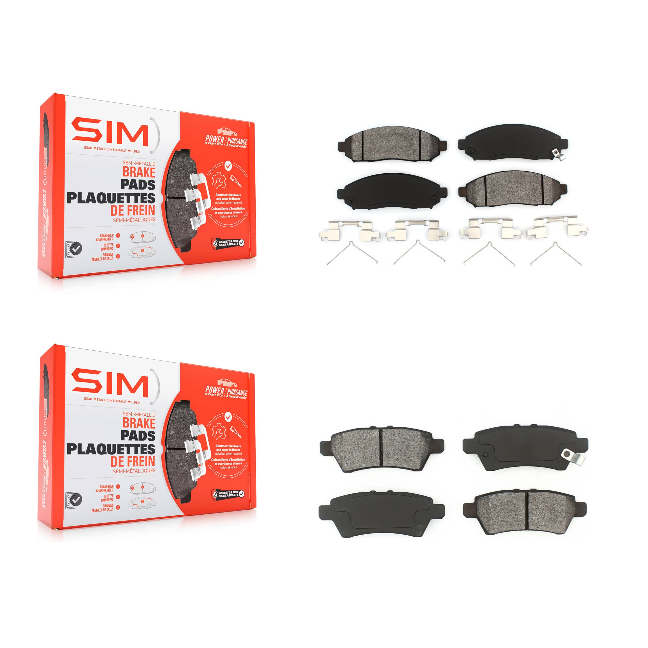SIM - KSM-100054 - Front and Rear Disc Brake Pad Kits