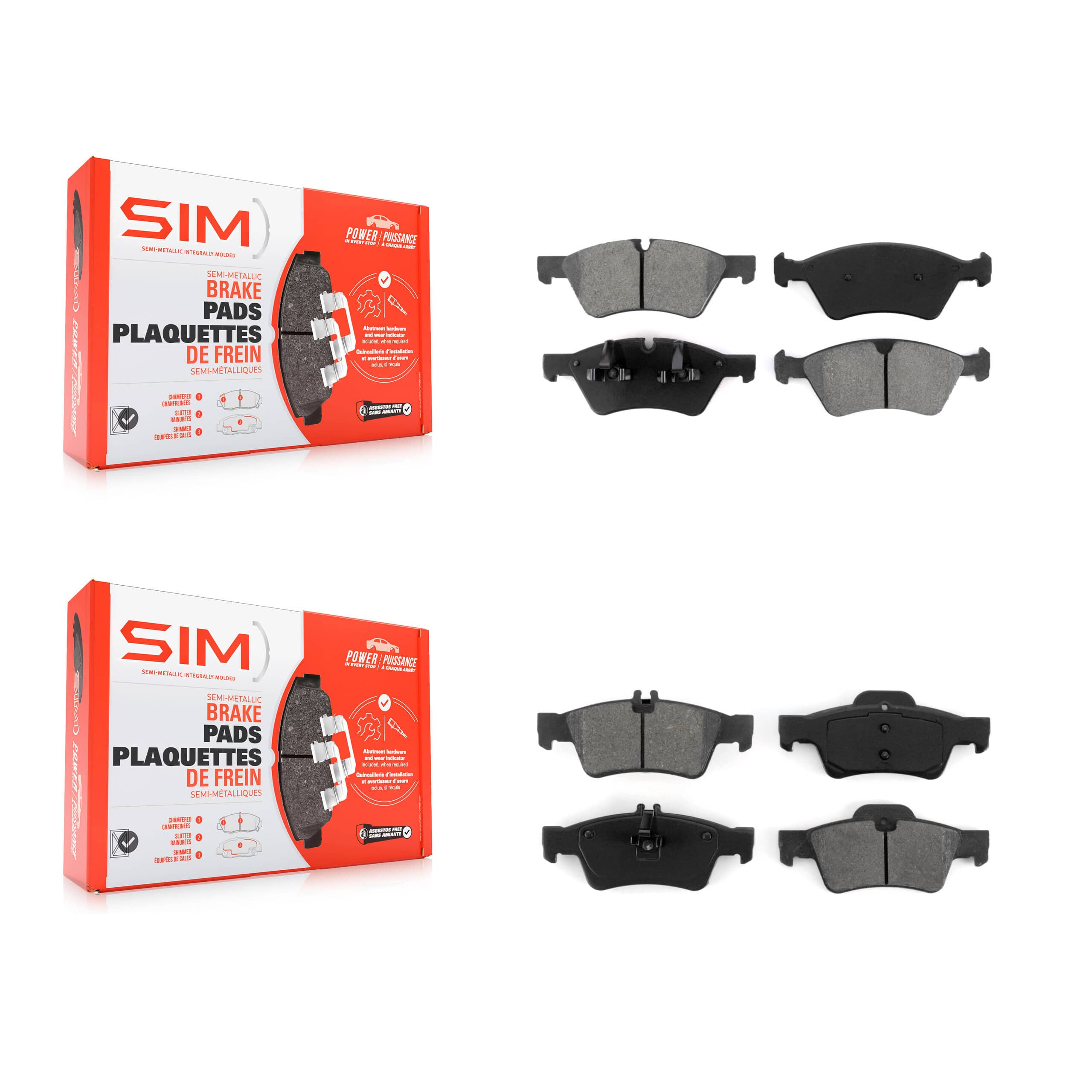 SIM - KSM-100062 - Front and Rear Disc Brake Pad Kits
