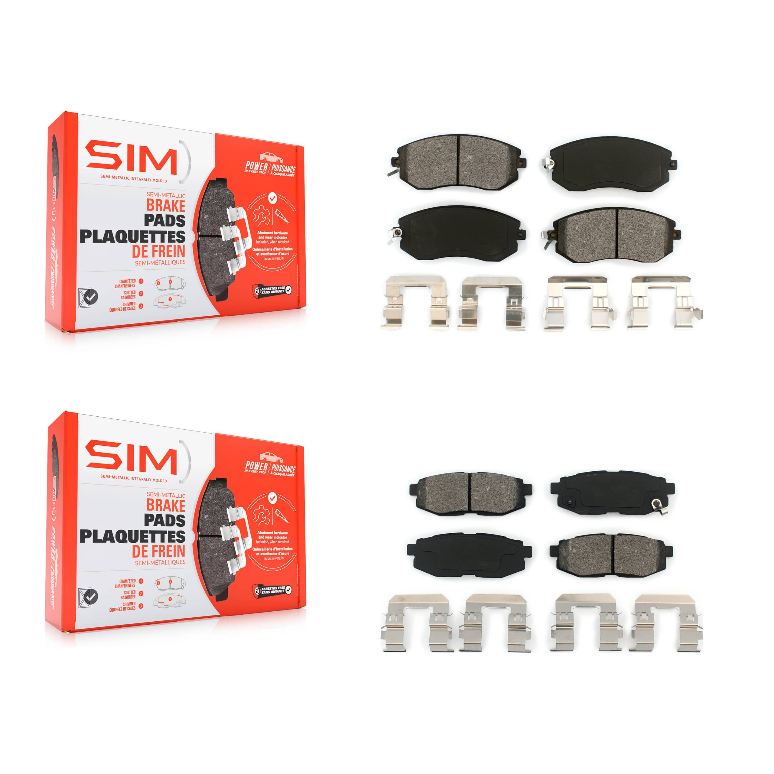 SIM - KSM-100187 - Front and Rear Disc Brake Pad Kits