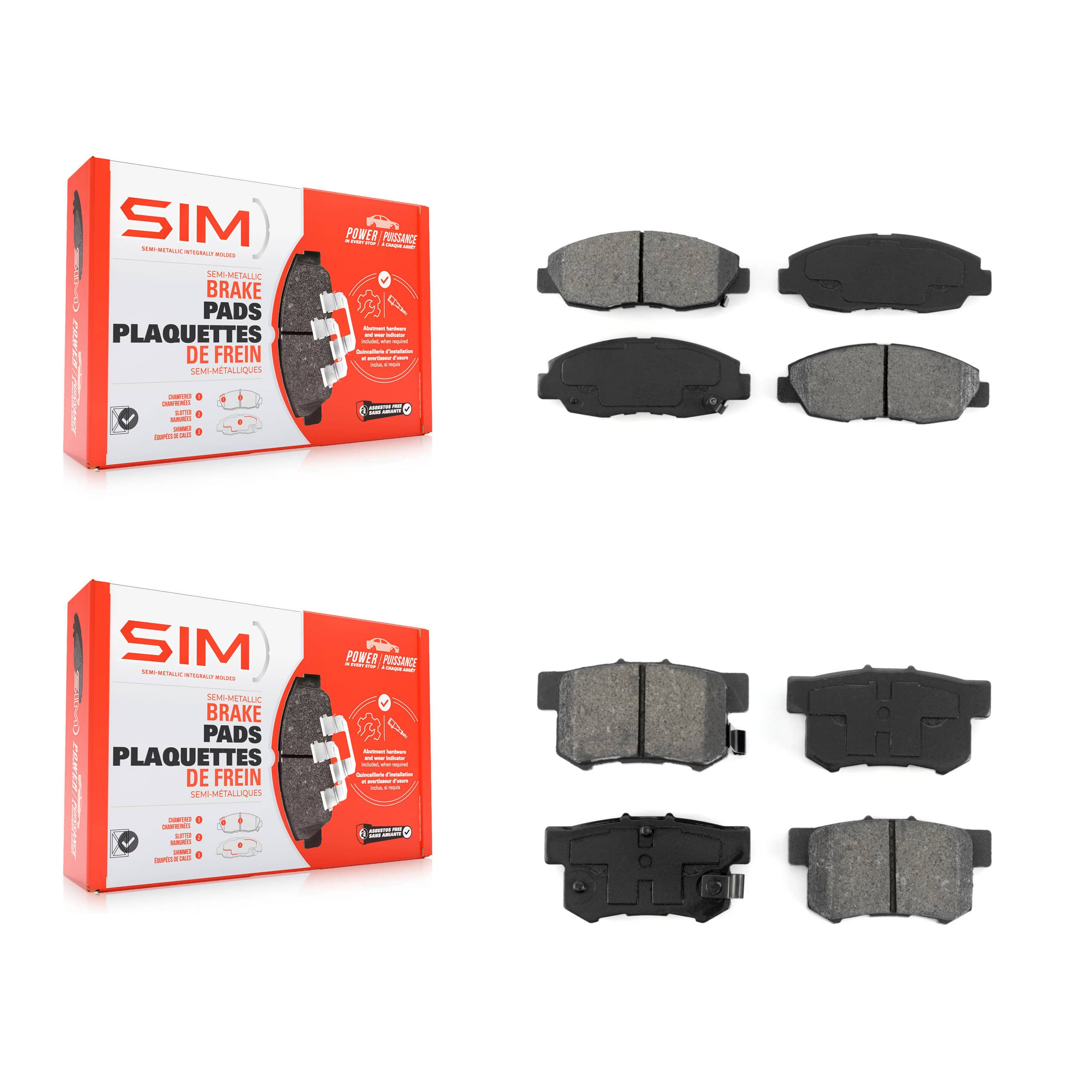 SIM - KSM-100193 - Front and Rear Disc Brake Pad Kits