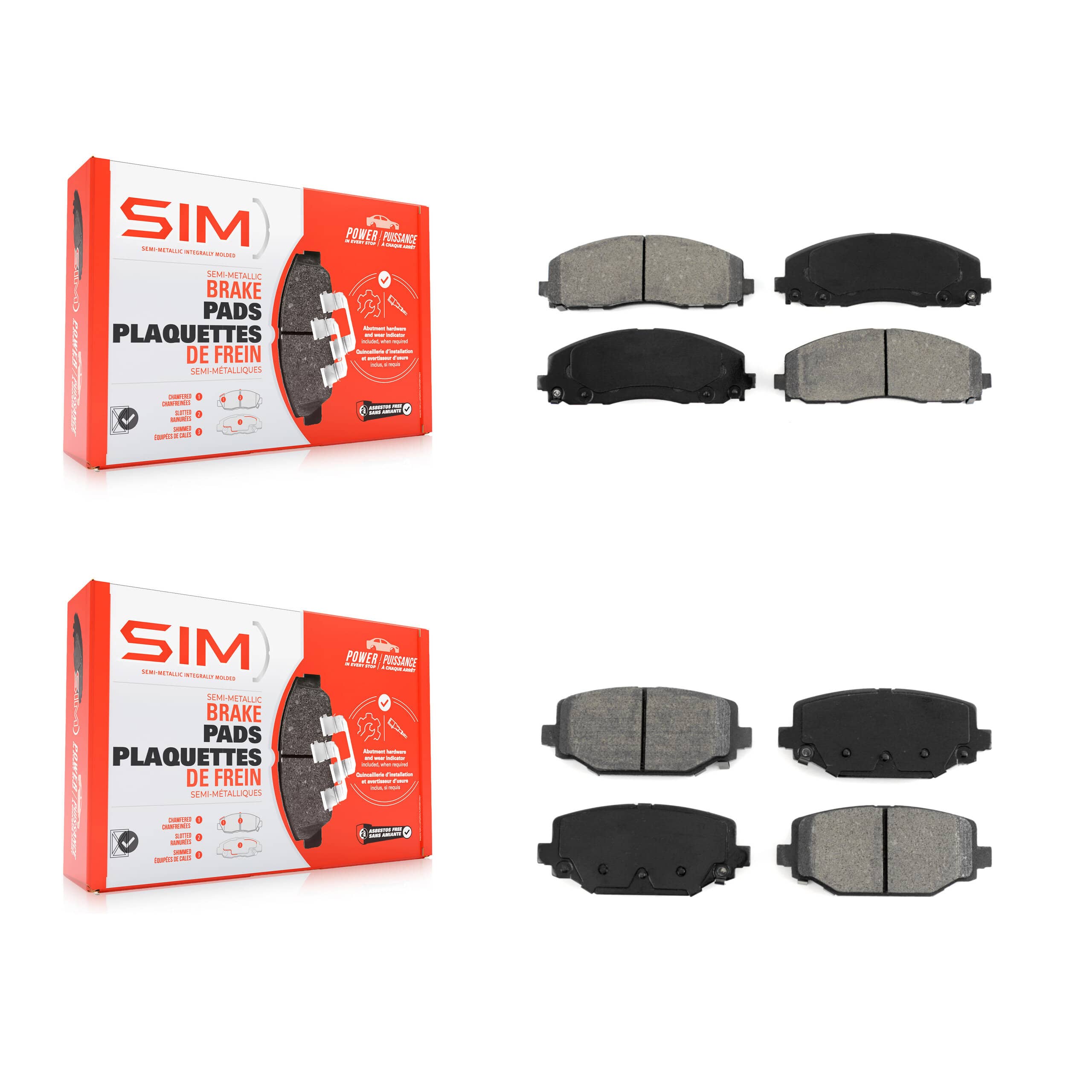 SIM - KSM-100195 - Front and Rear Disc Brake Pad Kits