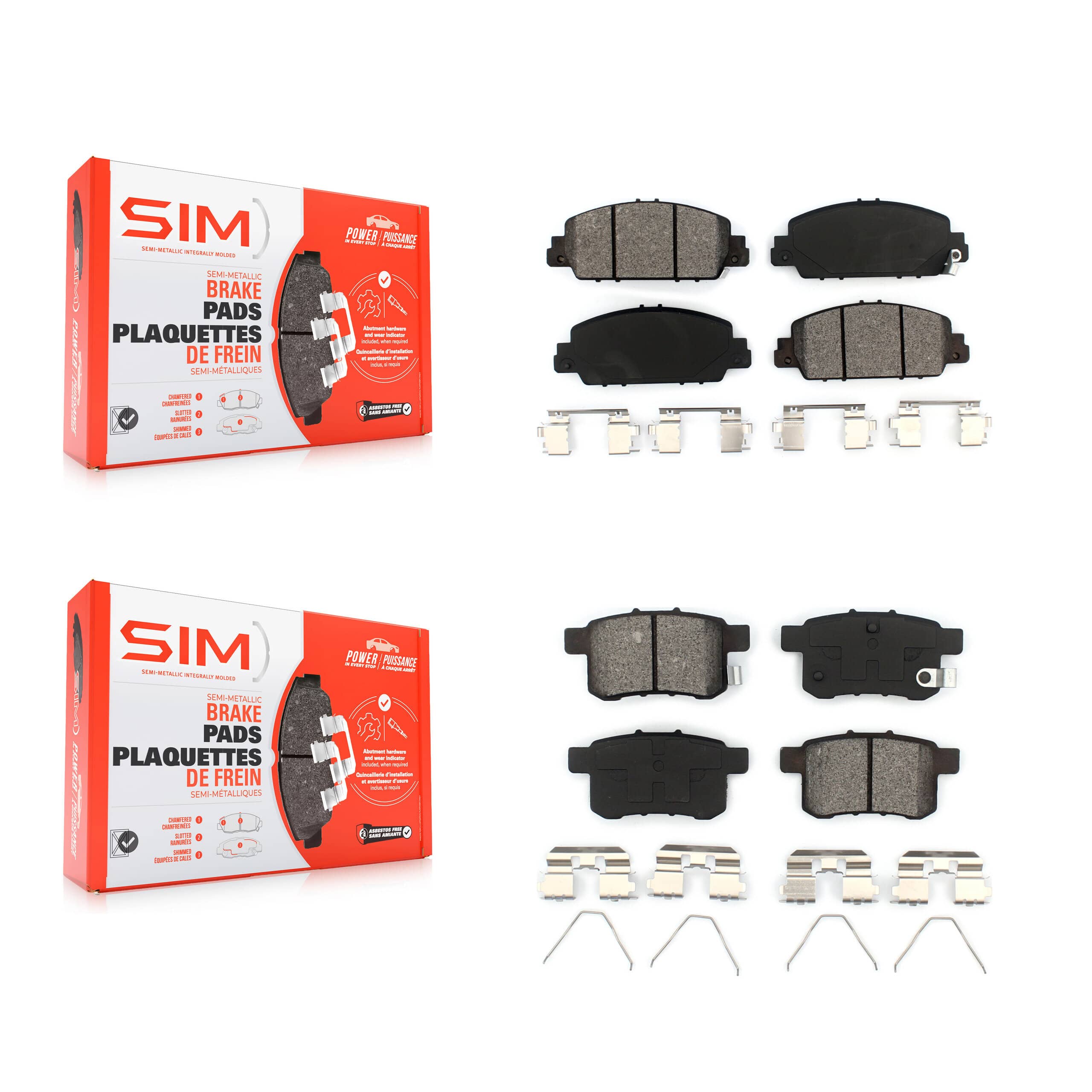 SIM - KSM-100210 - Front and Rear Disc Brake Pad Kits