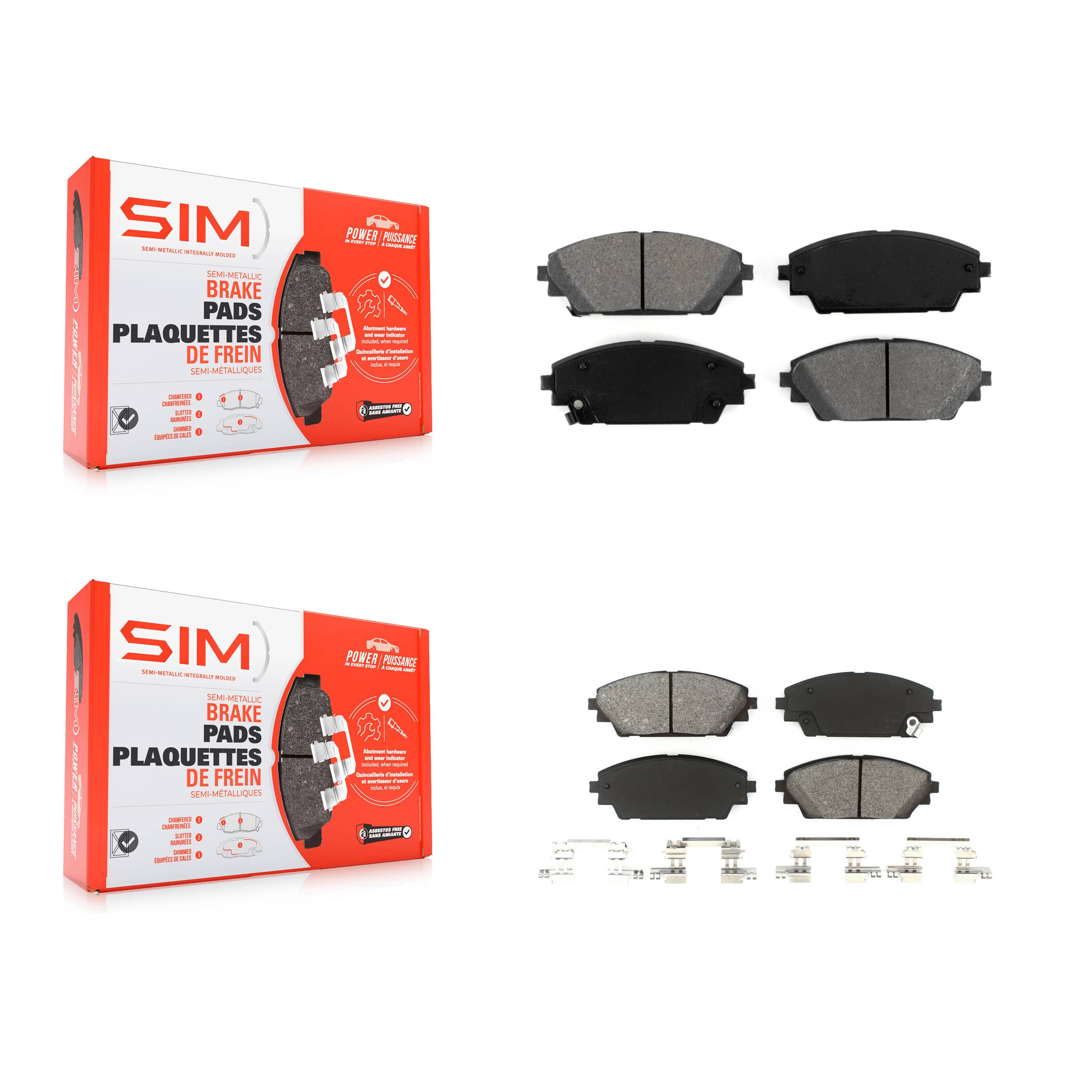 SIM - KSM-100218 - Front and Rear Disc Brake Pad Kits