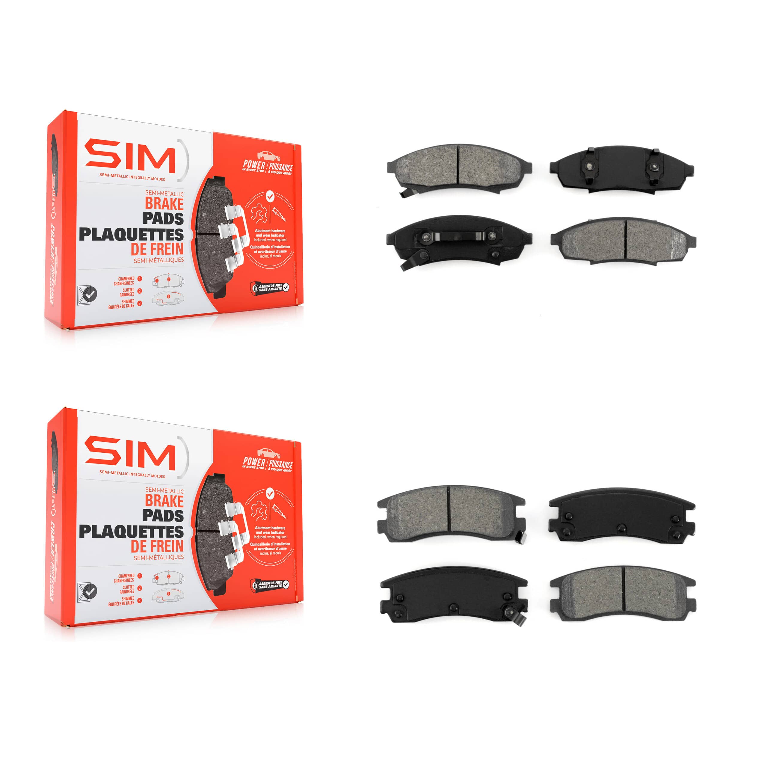 SIM - KSM-100239 - Front and Rear Disc Brake Pad Kits