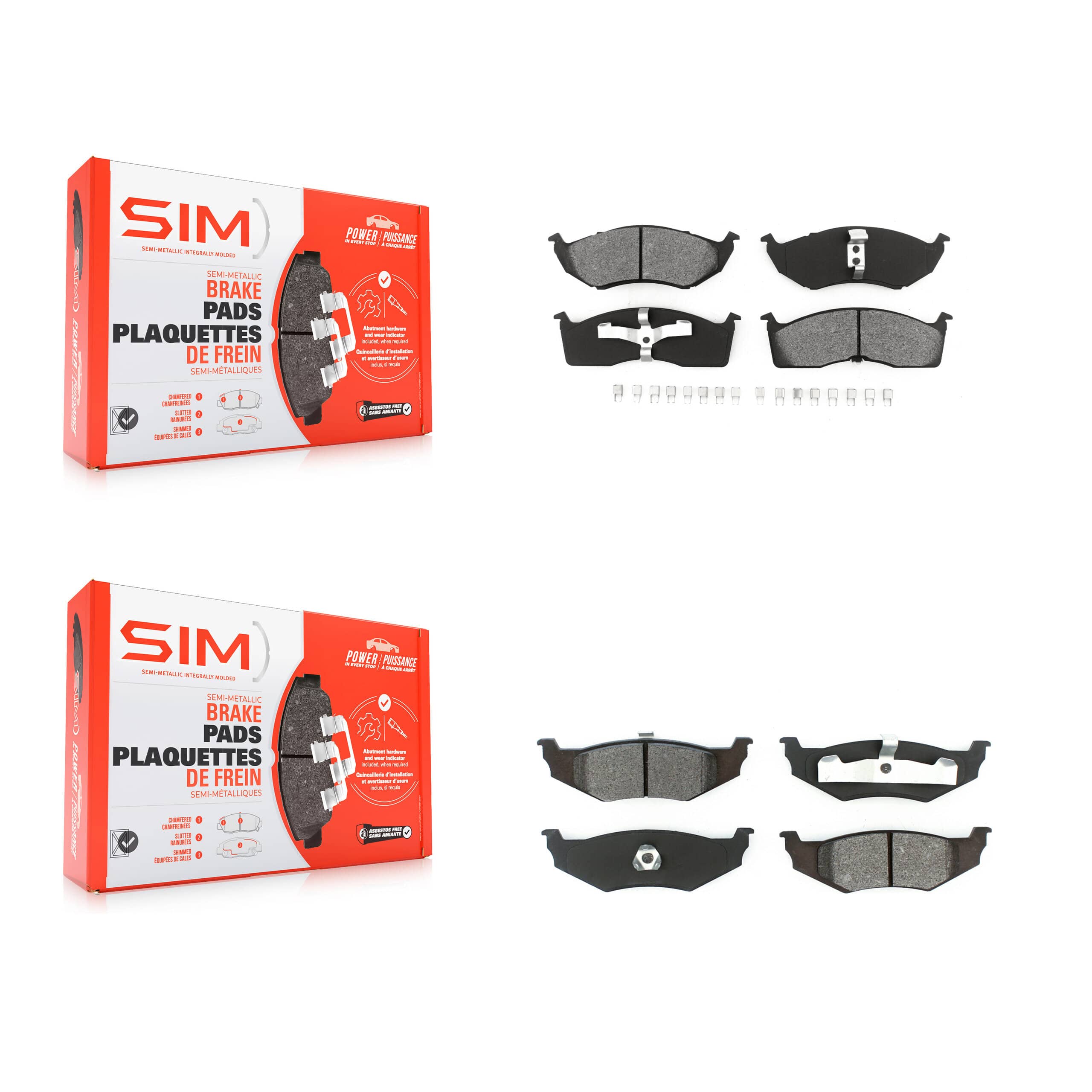 SIM - KSM-100283 - Front and Rear Disc Brake Pad Kits