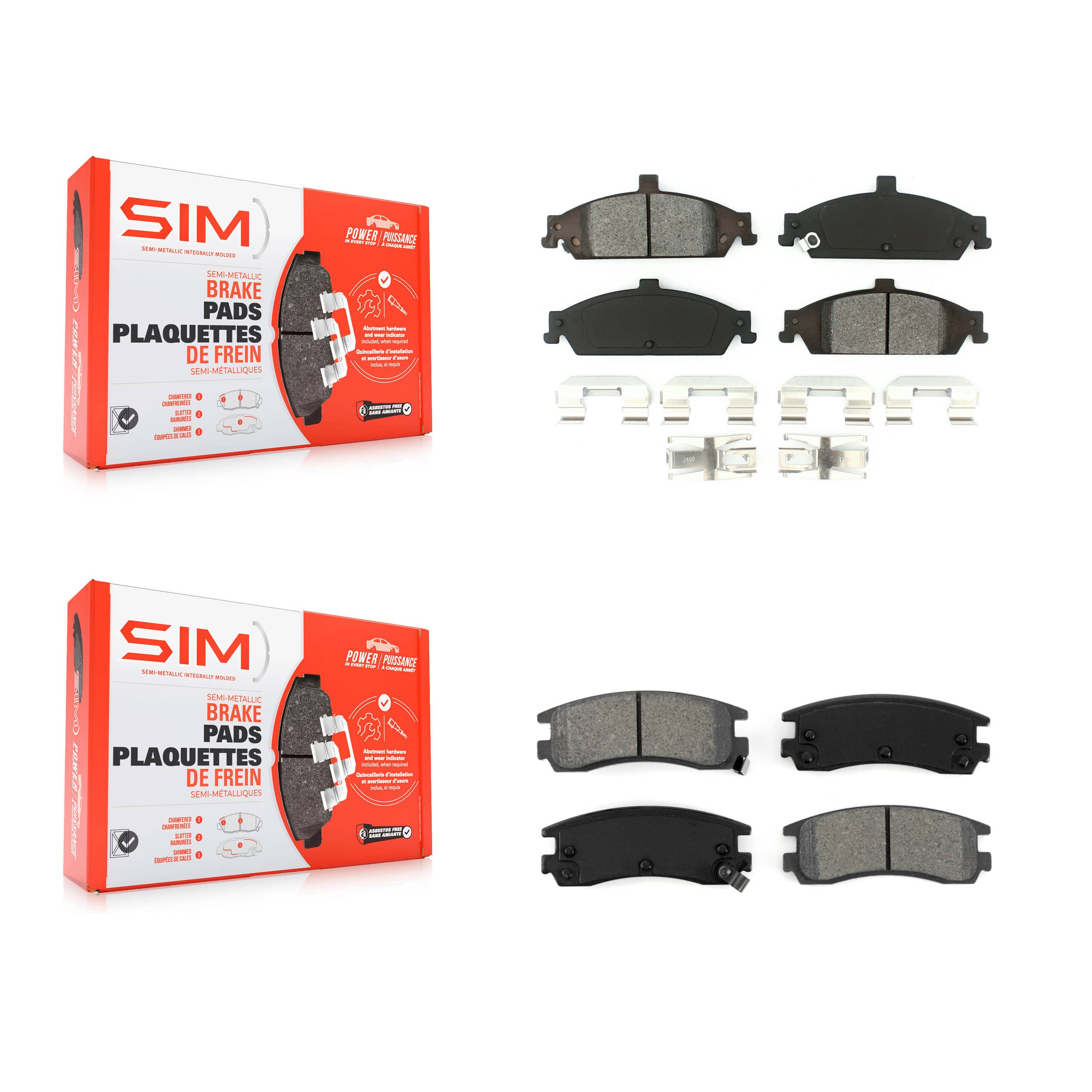 SIM - KSM-100315 - Front and Rear Disc Brake Pad Kits
