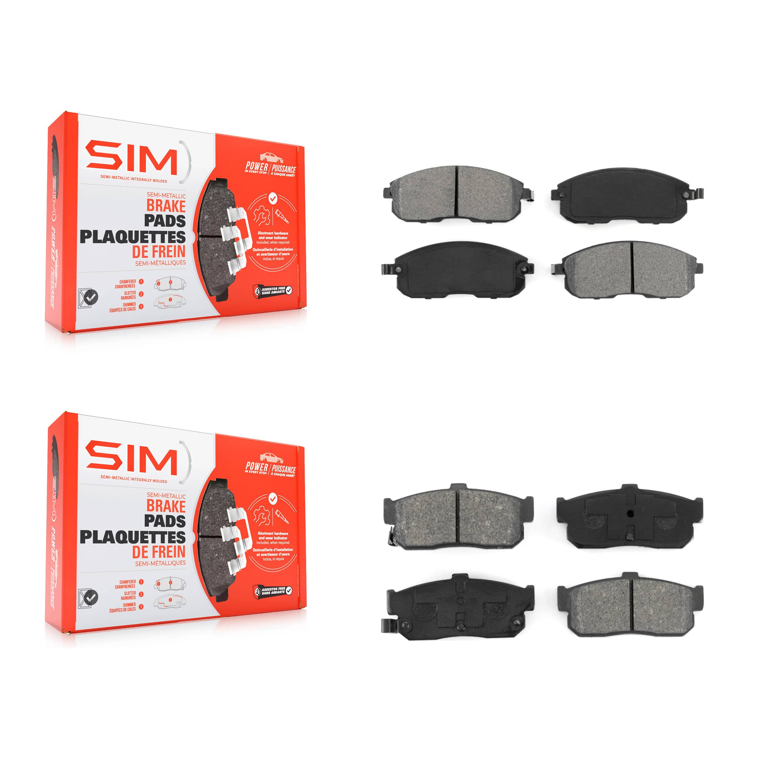 SIM - KSM-100344 - Front and Rear Disc Brake Pad Kits