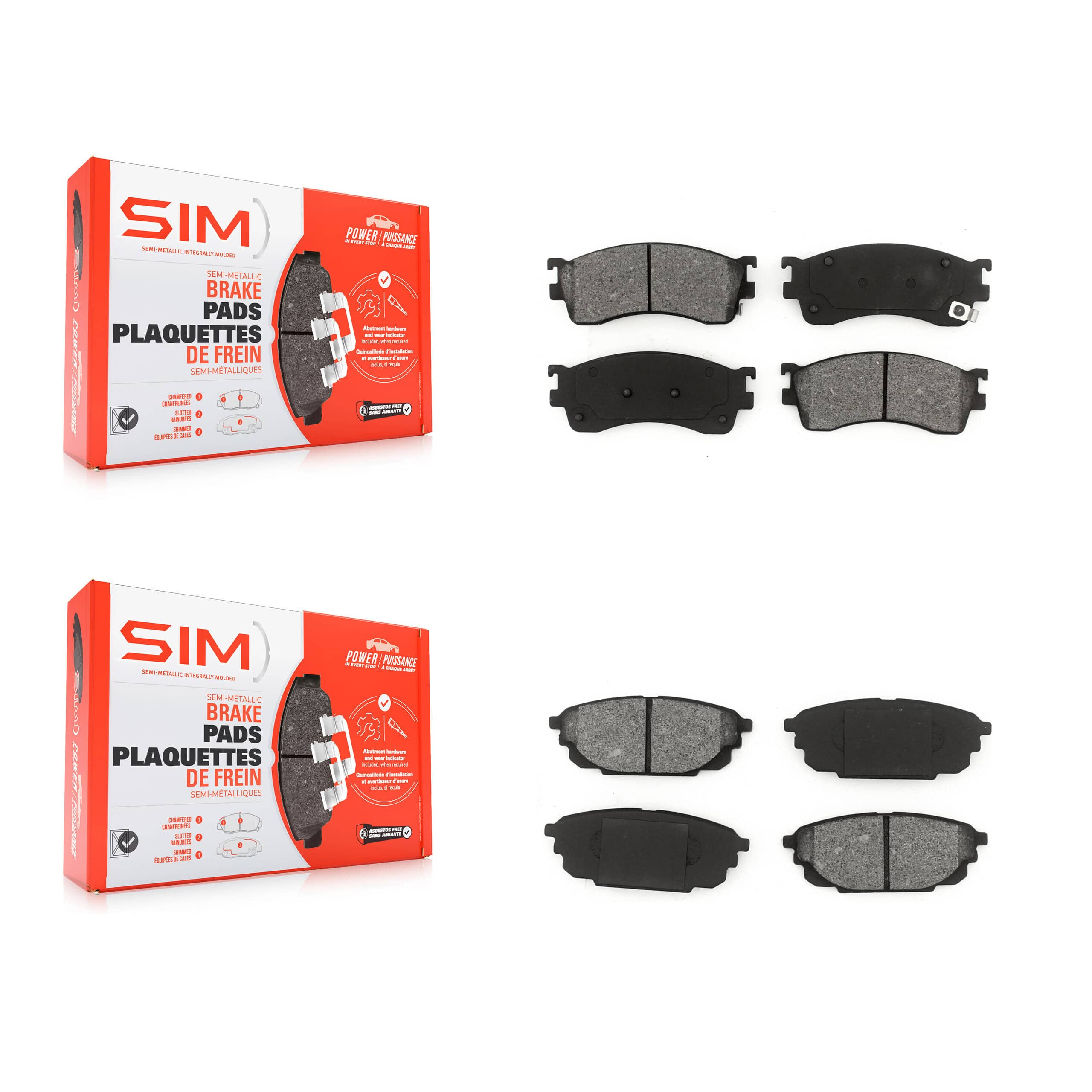 SIM - KSM-100395 - Front and Rear Disc Brake Pad Kits
