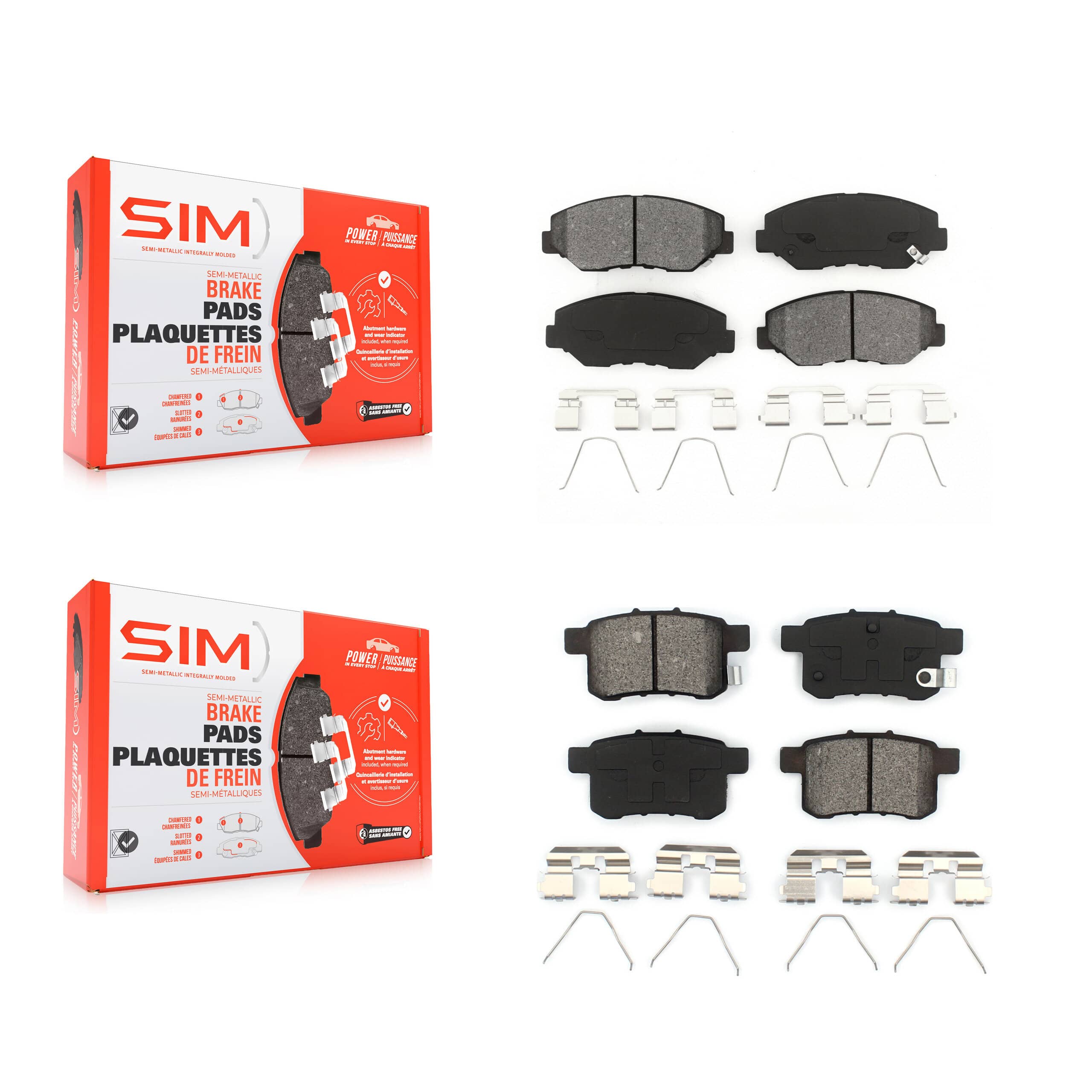 SIM - KSM-100406 - Front and Rear Disc Brake Pad Kits