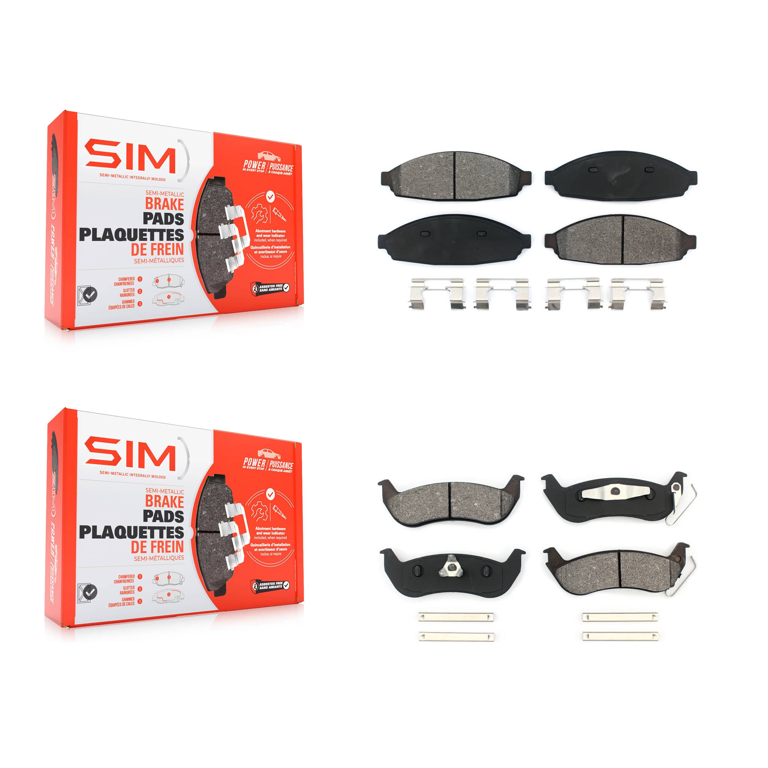 SIM - KSM-100427 - Front and Rear Disc Brake Pad Kits