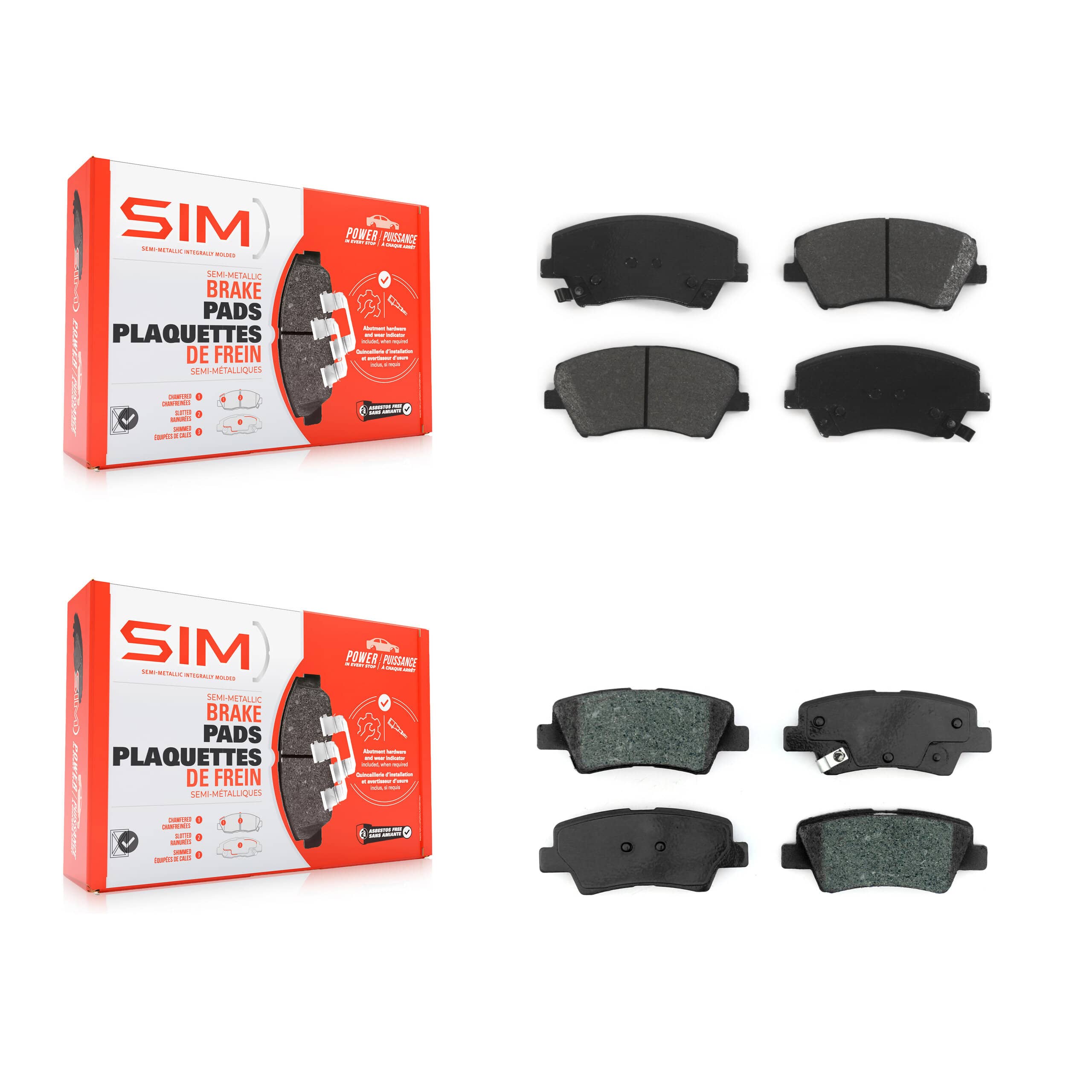 SIM - KSM-100473 - Front and Rear Disc Brake Pad Kits