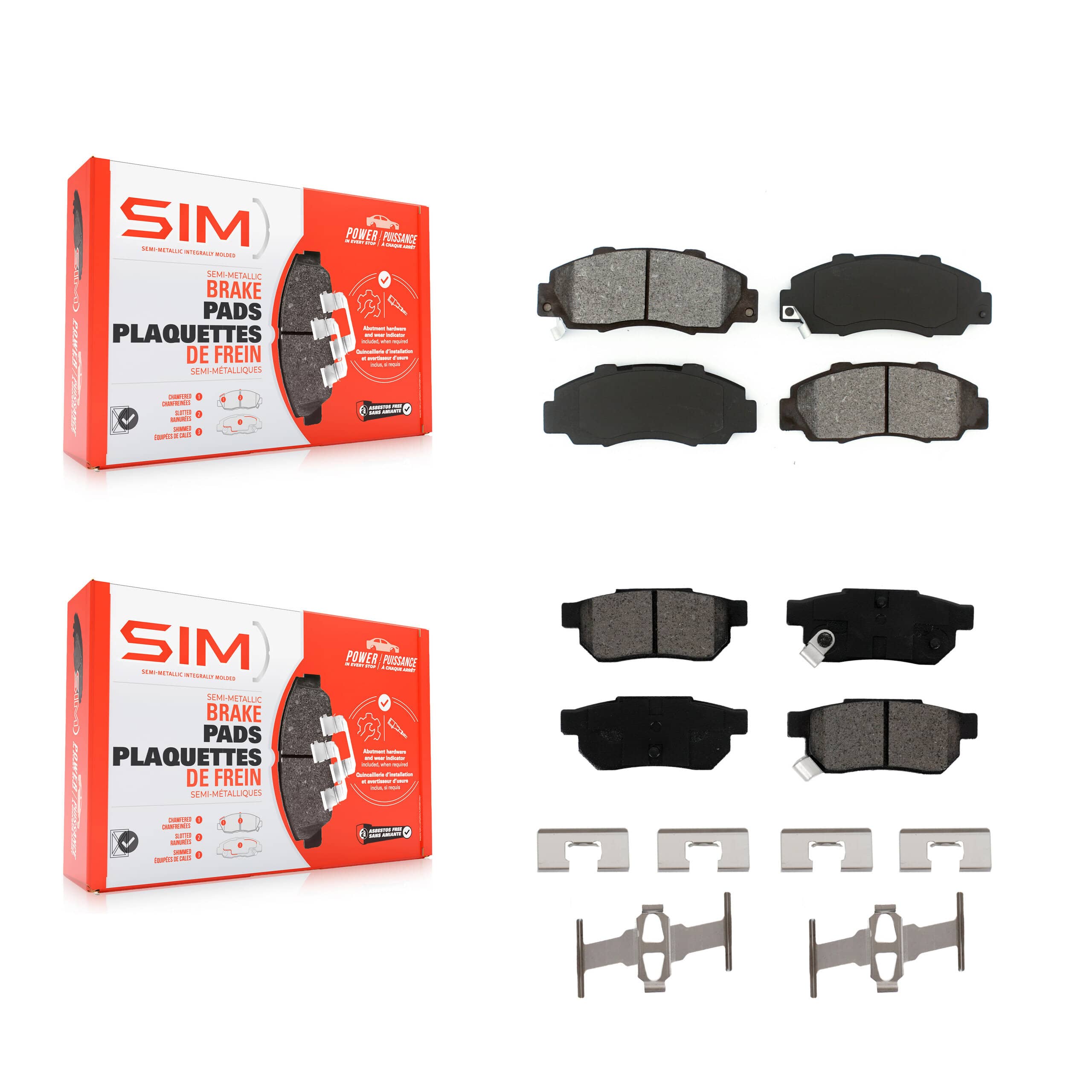 SIM - KSM-100483 - Front and Rear Disc Brake Pad Kits