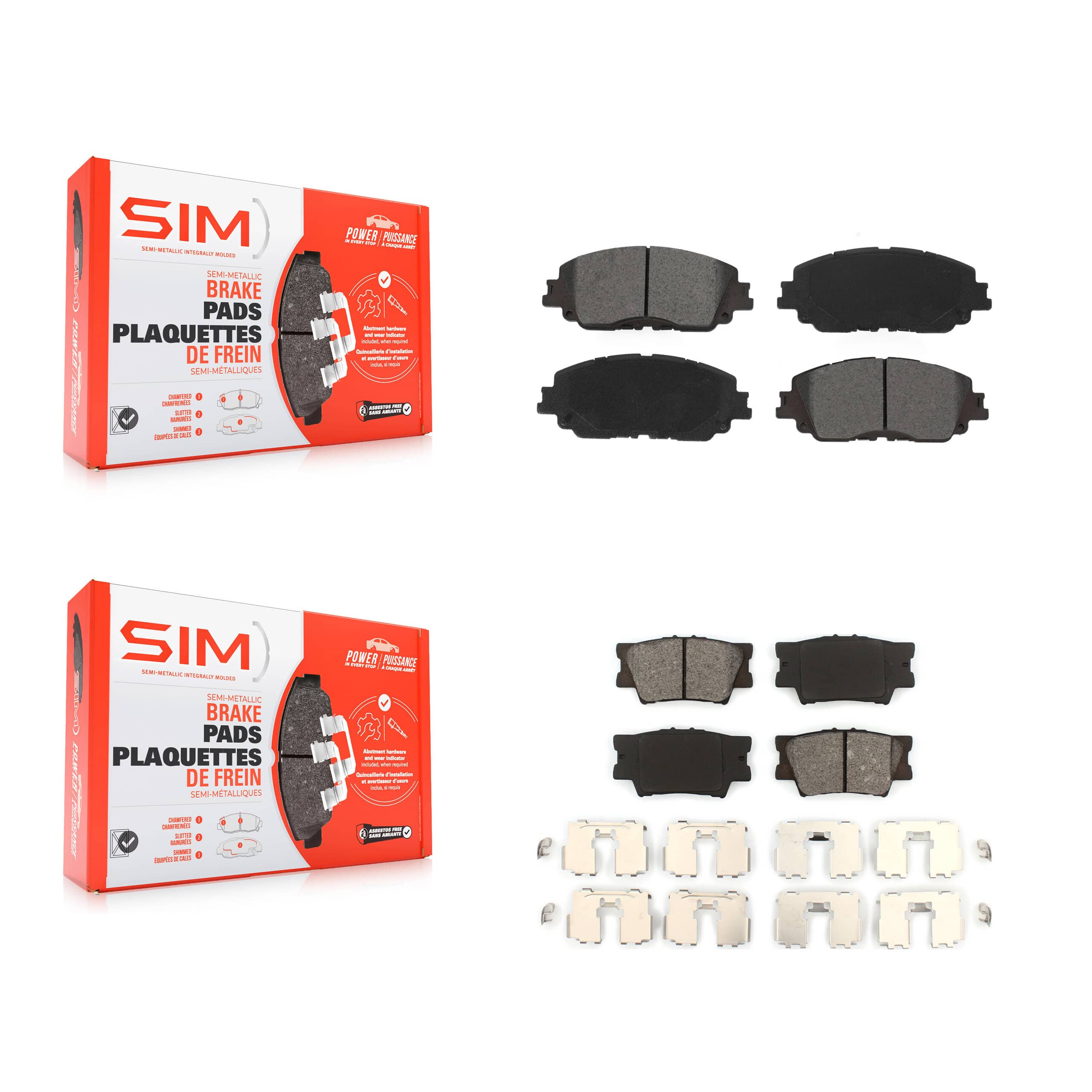 SIM - KSM-100533 - Front and Rear Disc Brake Pad Kits