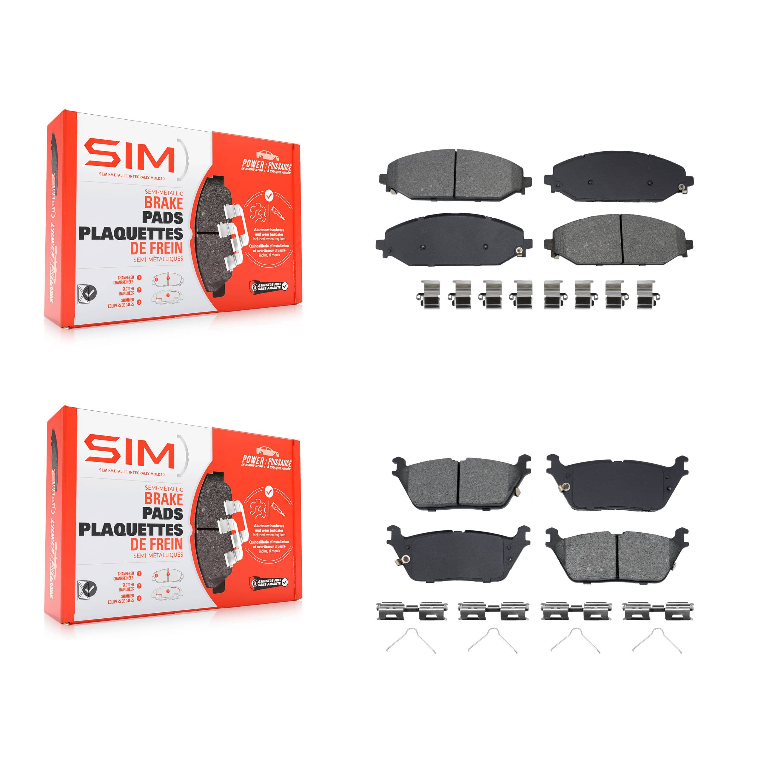SIM - KSM-100568 - Front and Rear Disc Brake Pad Kits