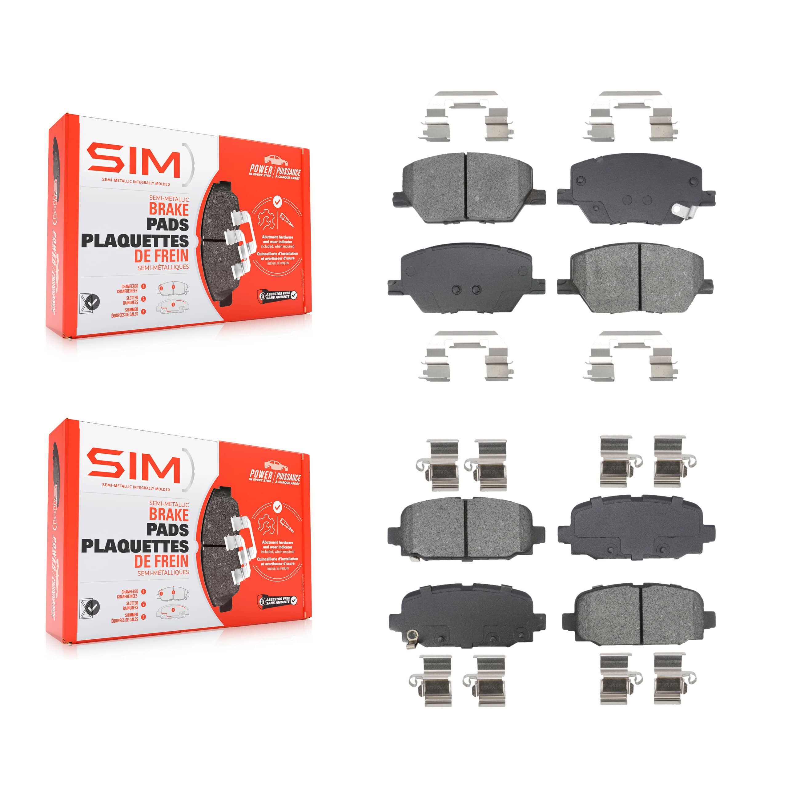 SIM - KSM-100594 - Front and Rear Disc Brake Pad Kits