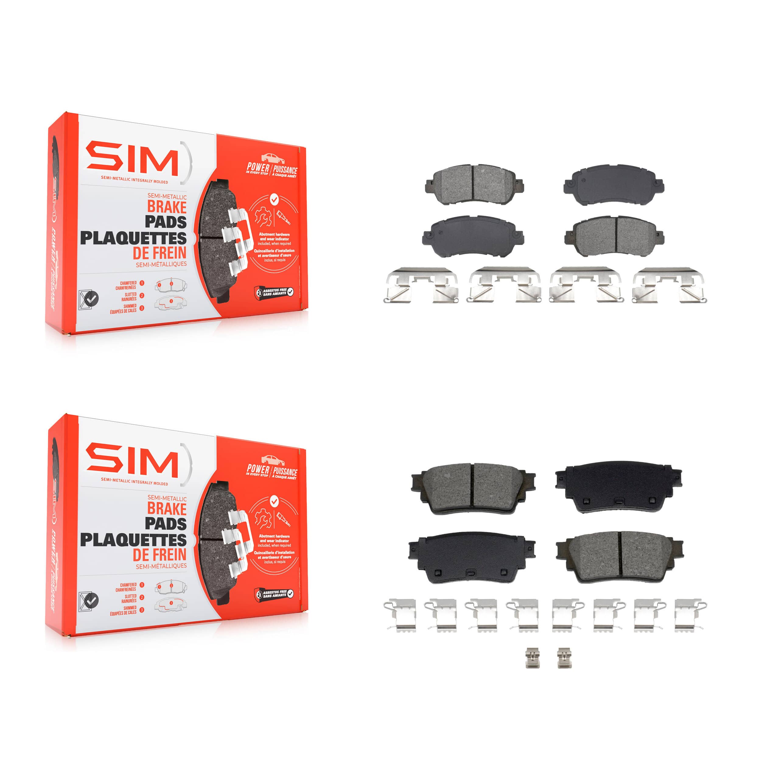 SIM - KSM-100601 - Front and Rear Disc Brake Pad Kits