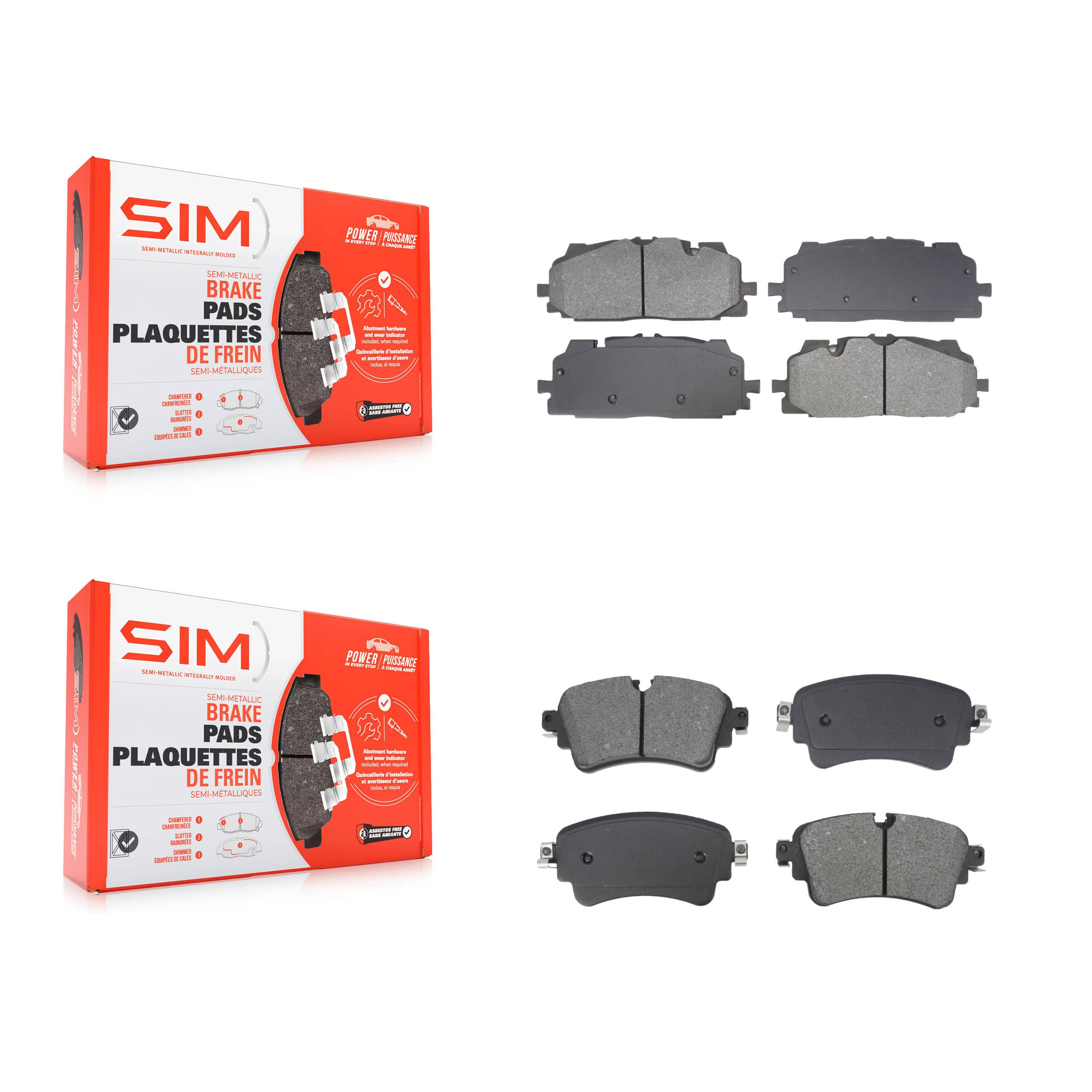 SIM - KSM-100651 - Front and Rear Disc Brake Pad Kits