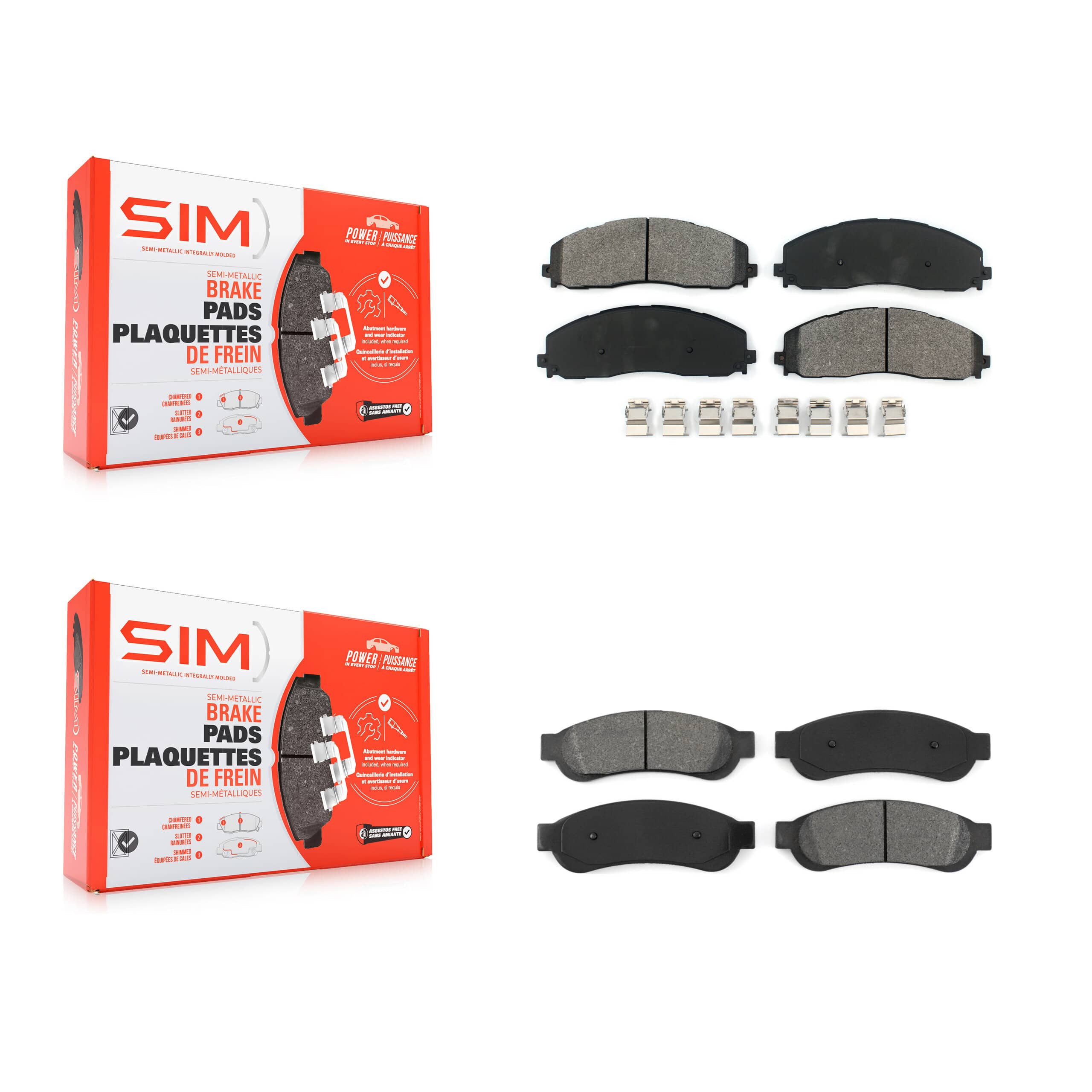 SIM - KSM-100711 - Front and Rear Disc Brake Pad Kits