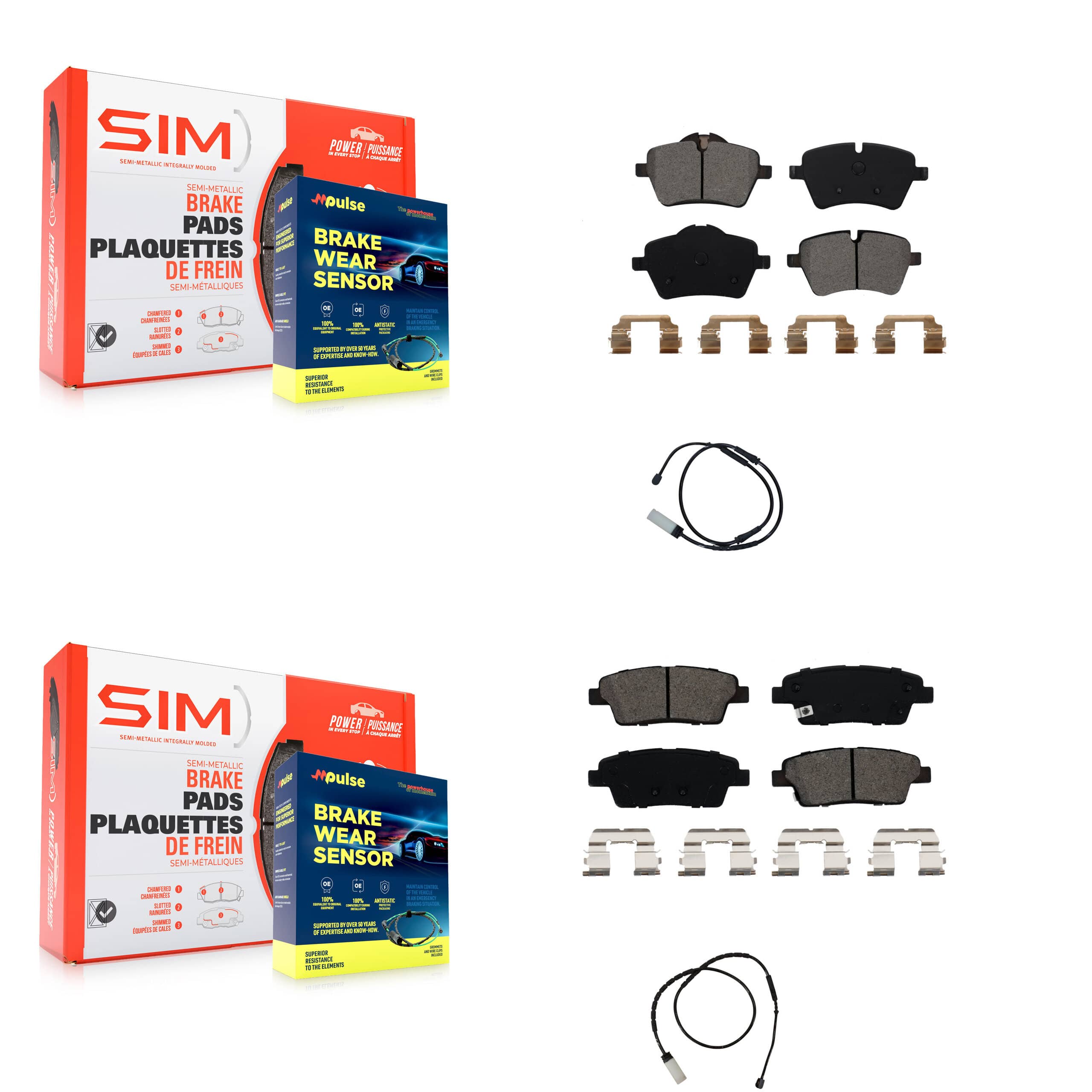 SIM - KSW-100052 - Front and Rear Disc Brake Pad Kits