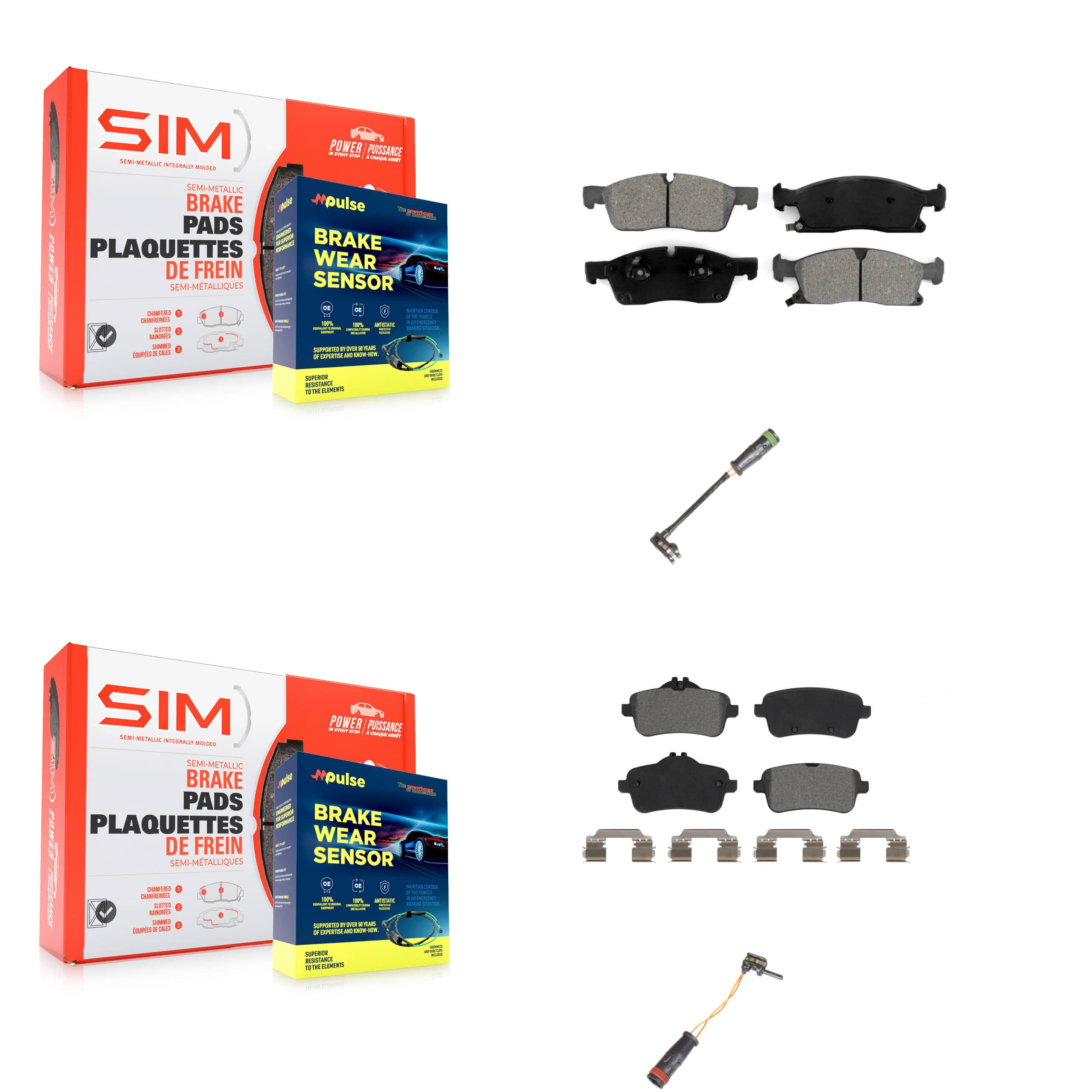 SIM - KSW-100077 - Front and Rear Disc Brake Pad Kits