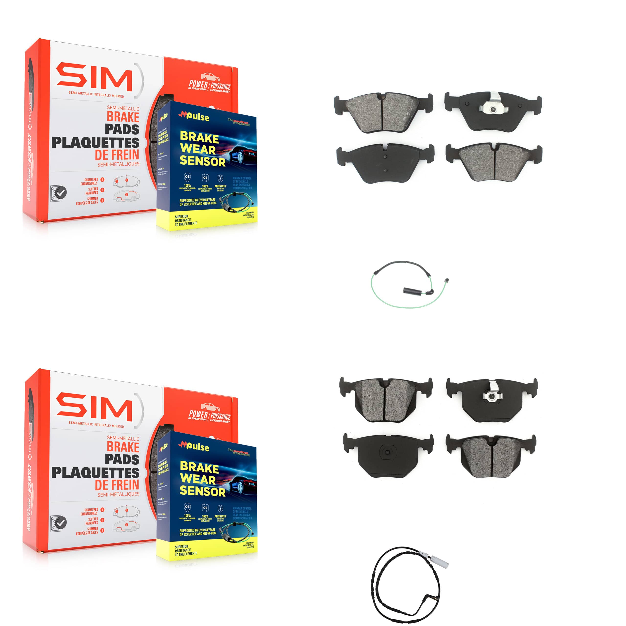 SIM - KSW-100101 - Front and Rear Disc Brake Pad Kits
