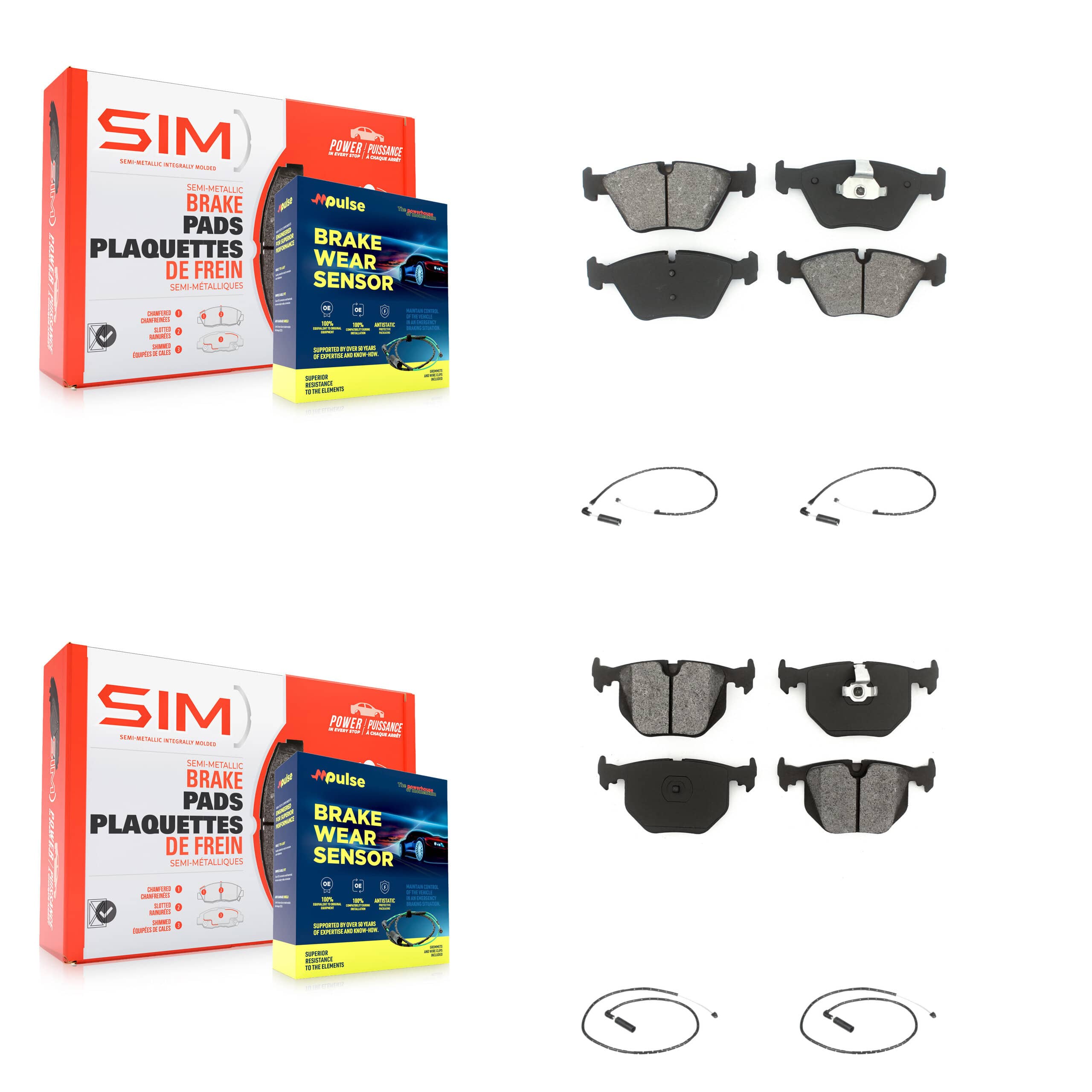SIM - KSW-100103 - Front and Rear Disc Brake Pad Kits