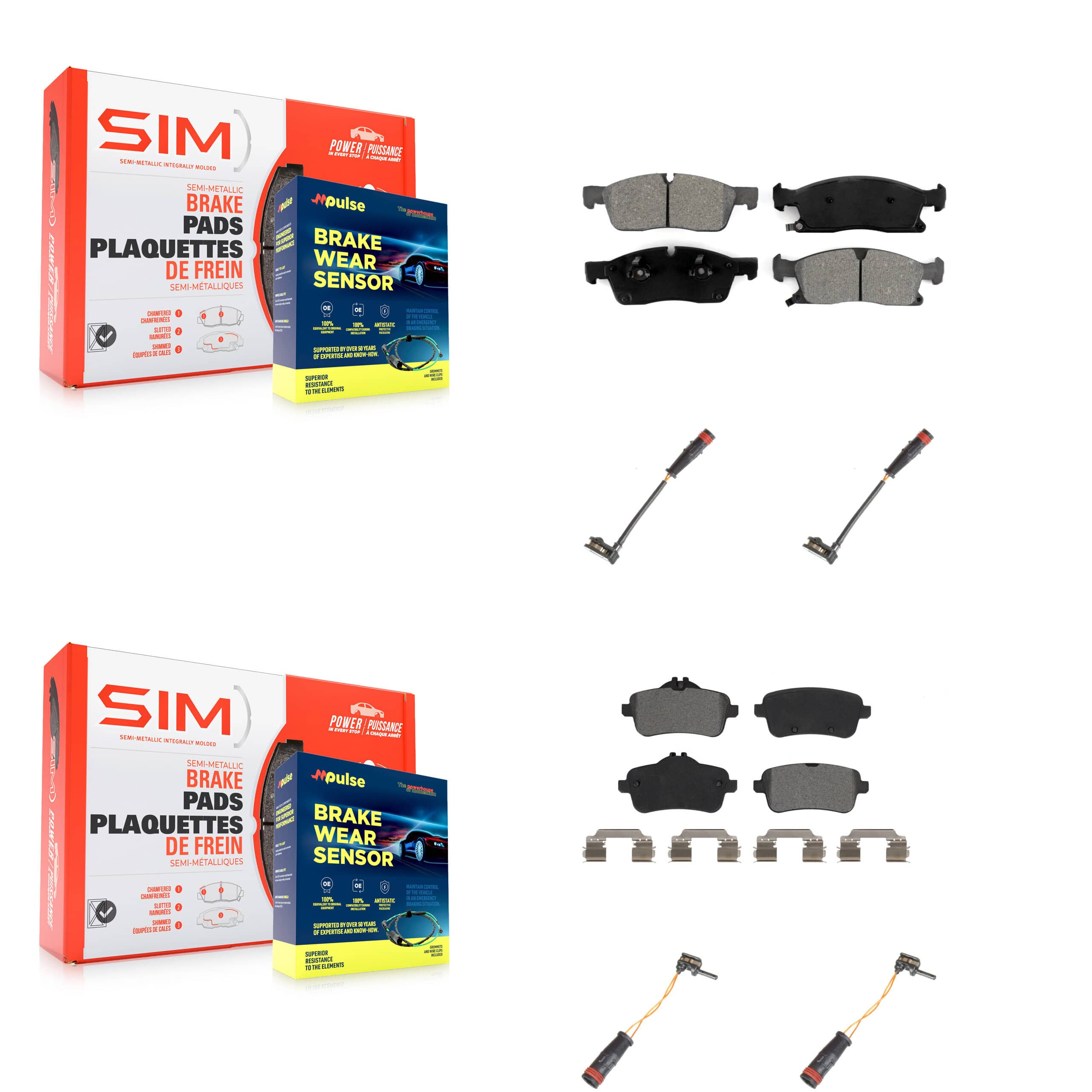 SIM - KSW-100164 - Front and Rear Disc Brake Pad Kits