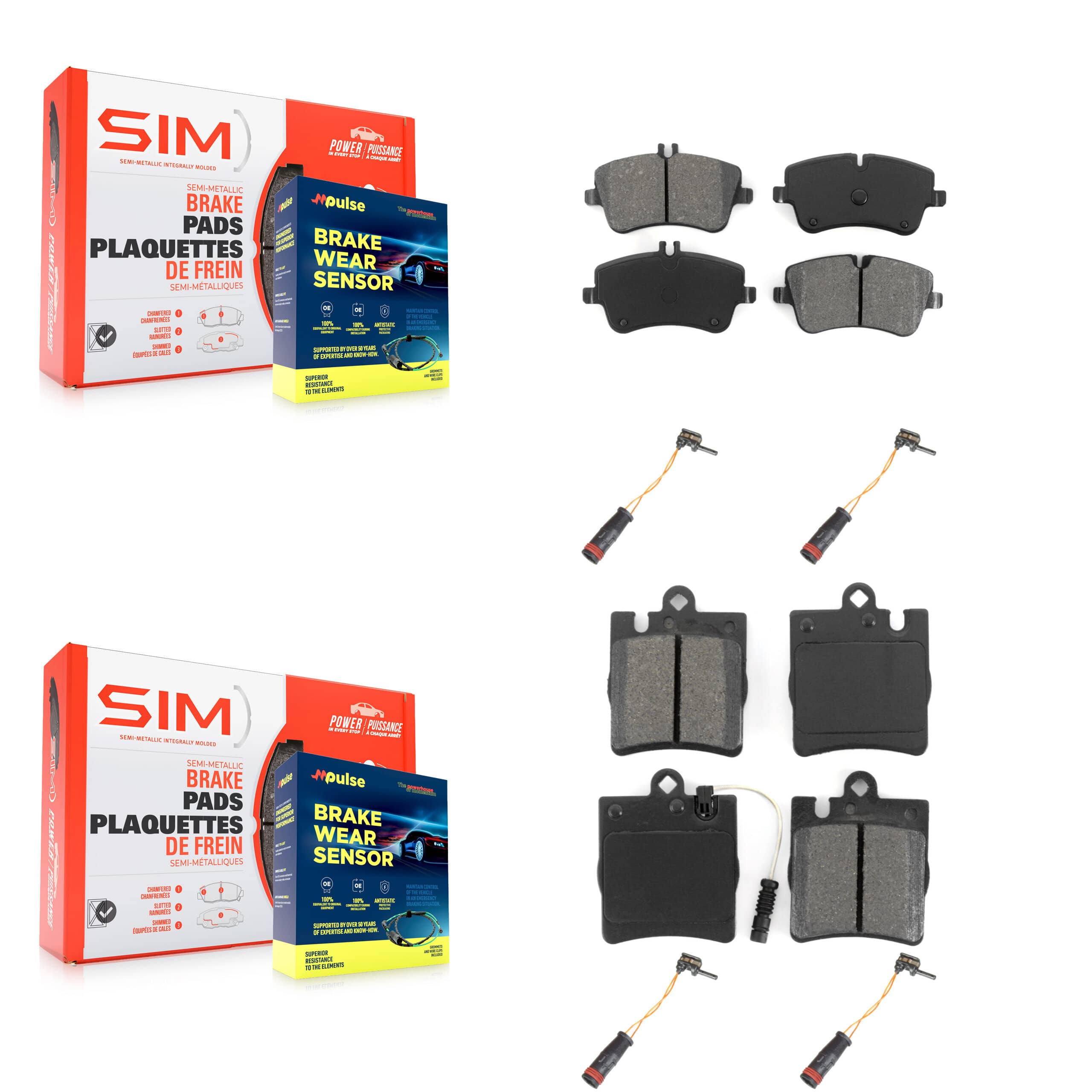 SIM - KSW-100173 - Front and Rear Disc Brake Pad Kits